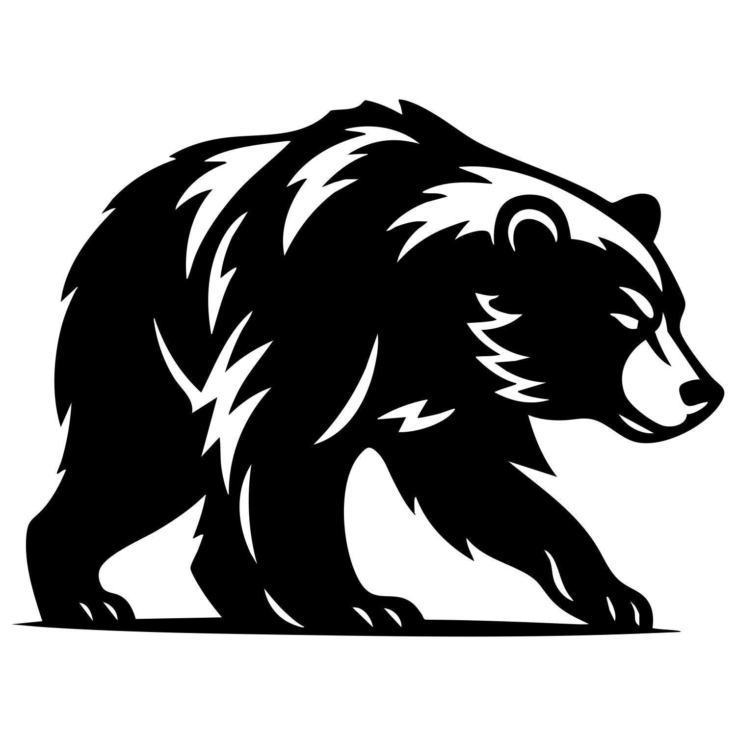 Grizzly Bear DXF File – CNC Cutting Design | AWBEAR210