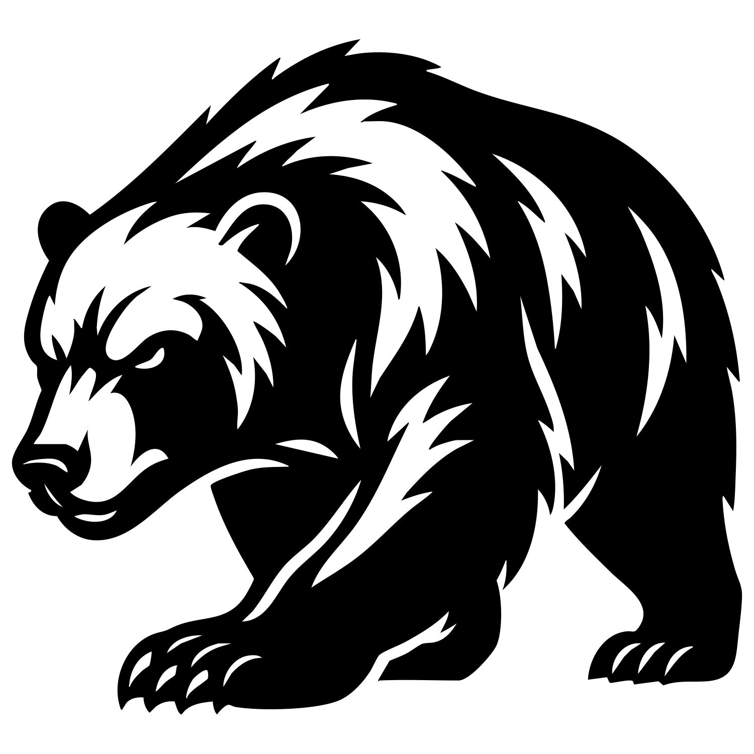 Grizzly Bear DXF File – CNC Cutting Design | AWBEAR211