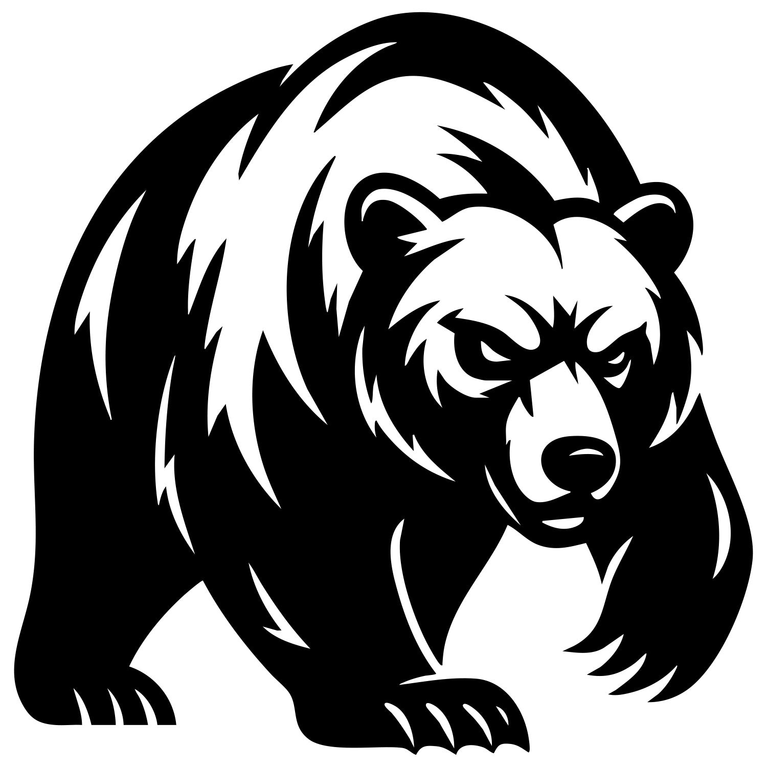 Grizzly Bear DXF File – CNC Cutting Design | AWBEAR214