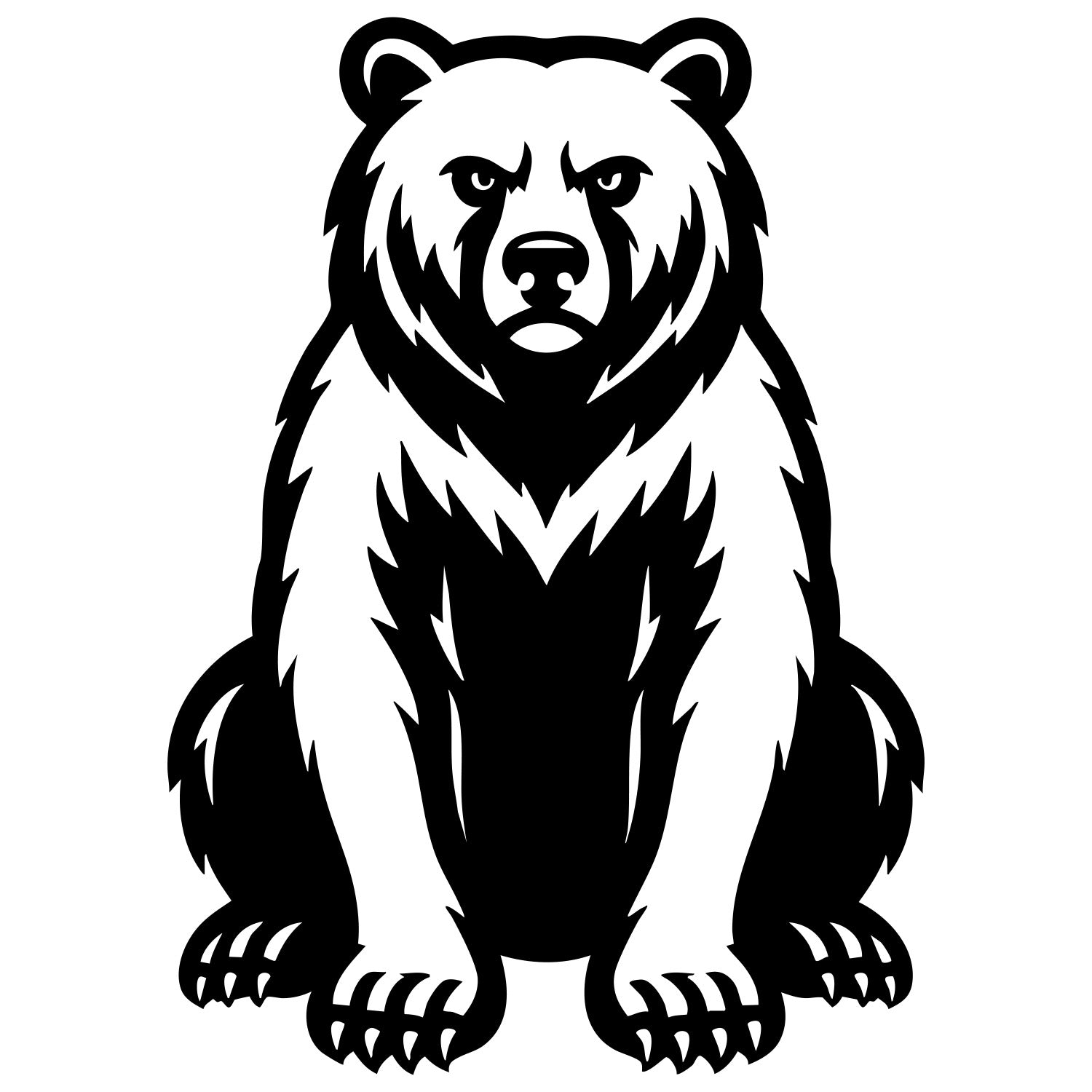 Grizzly Bear DXF File – CNC Cutting Design | AWBEAR241