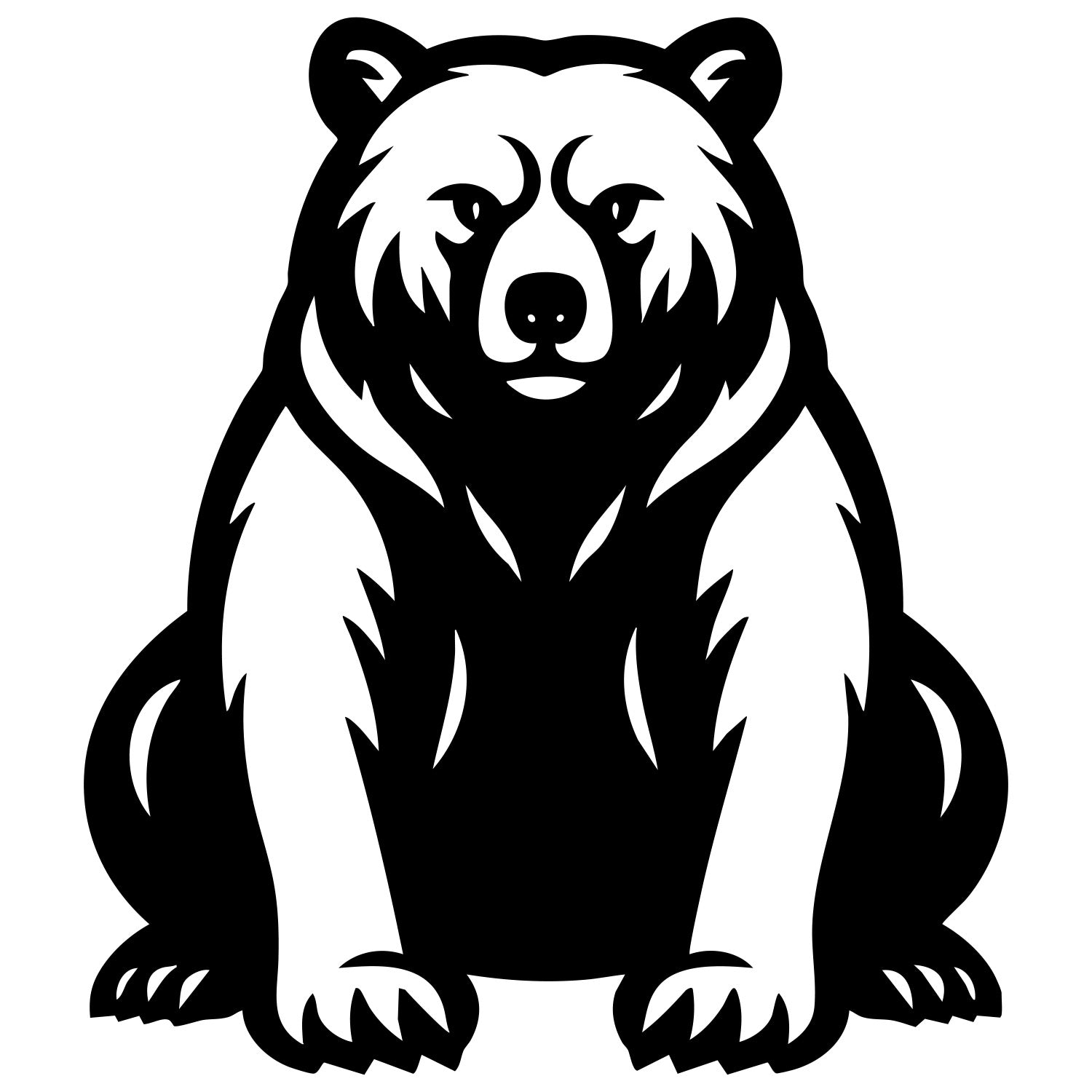 Grizzly Bear DXF File – CNC Cutting Design | AWBEAR243