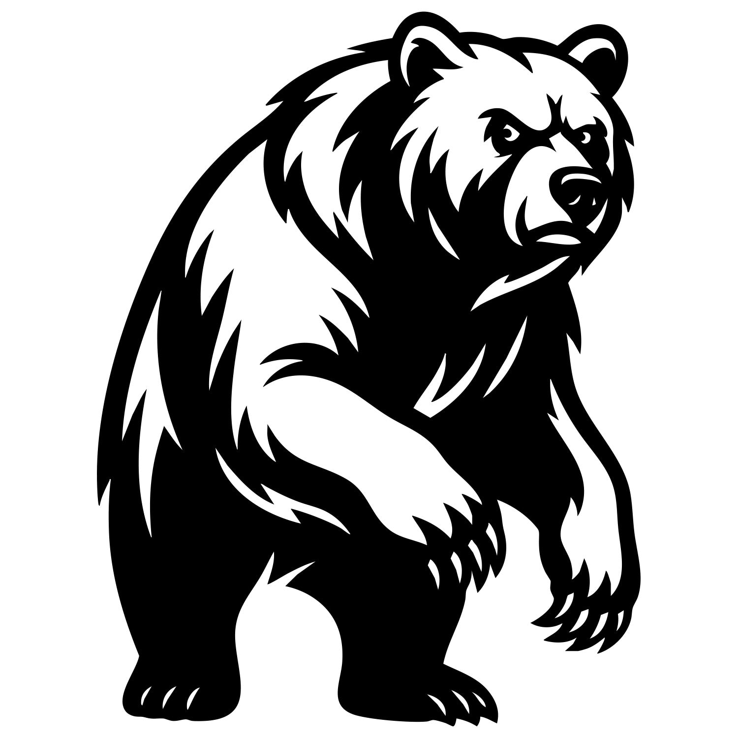Grizzly Bear DXF File – CNC Cutting Design | AWBEAR249