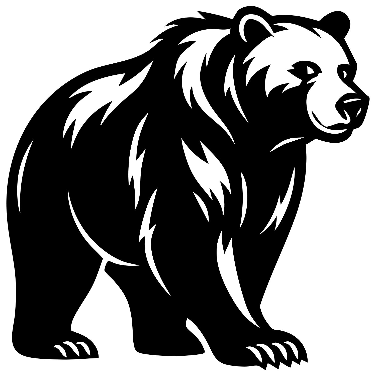 Grizzly Bear DXF File – CNC Cutting Design | AWBEAR251