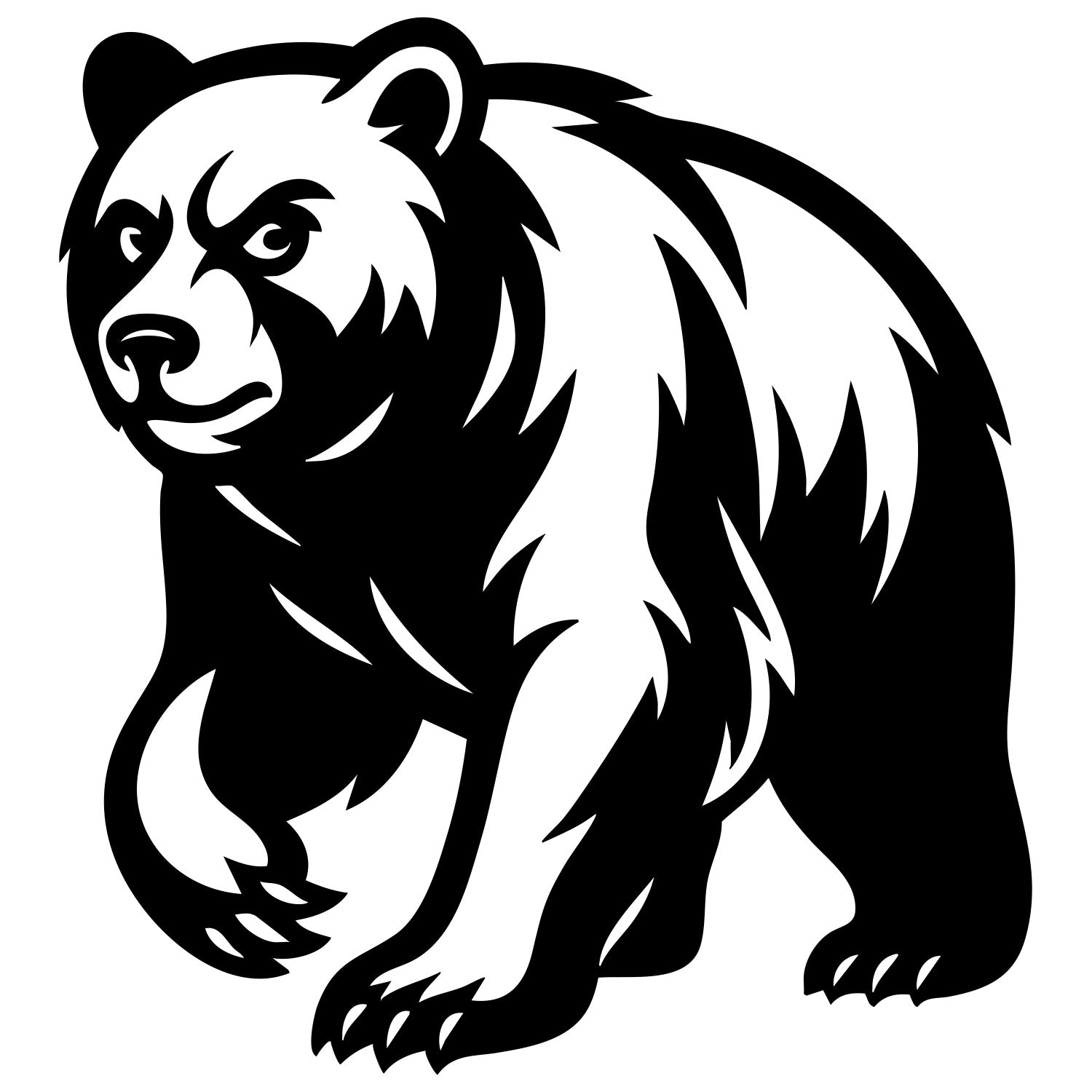 Grizzly Bear DXF File – CNC Cutting Design | AWBEAR253