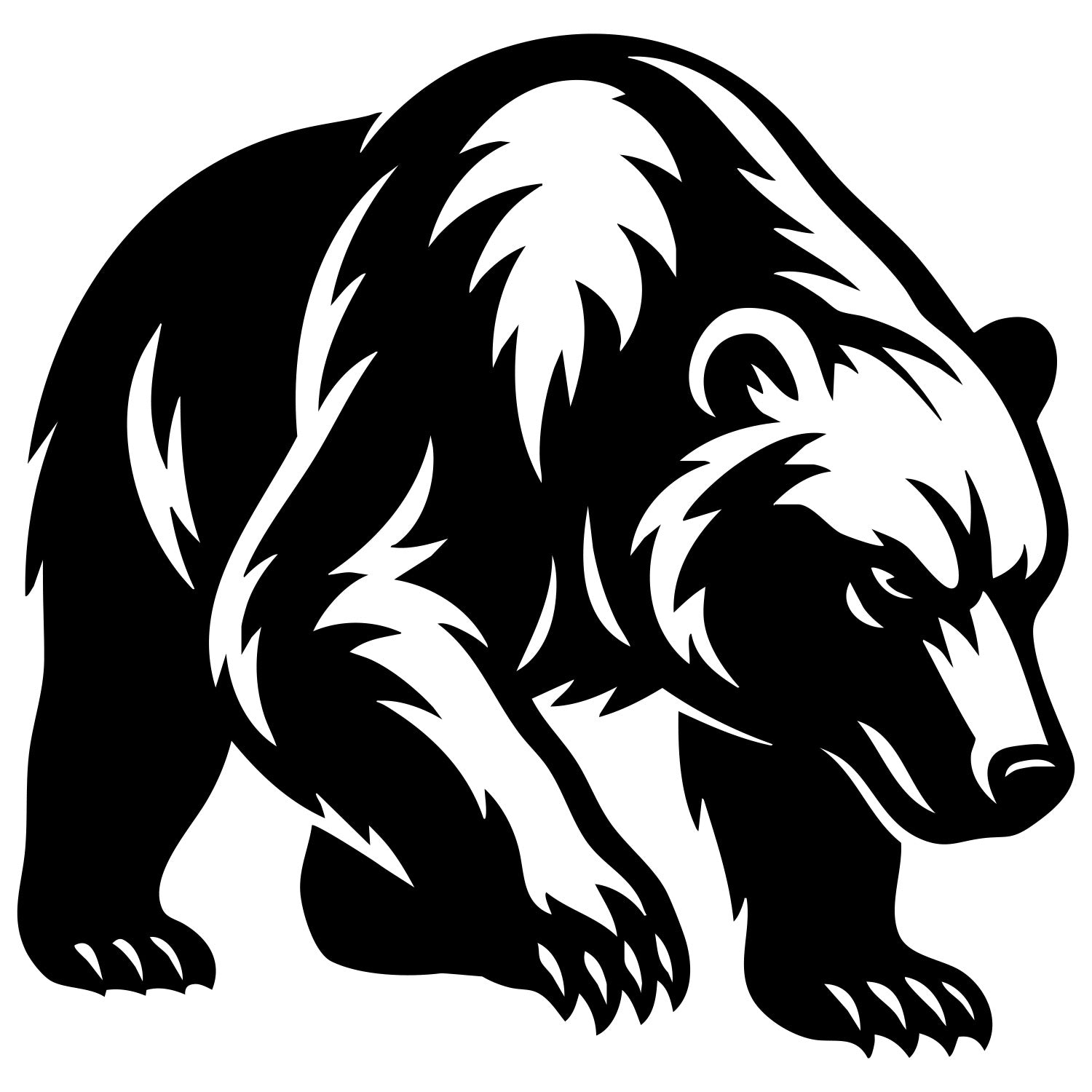 Grizzly Bear DXF File – CNC Cutting Design | AWBEAR272