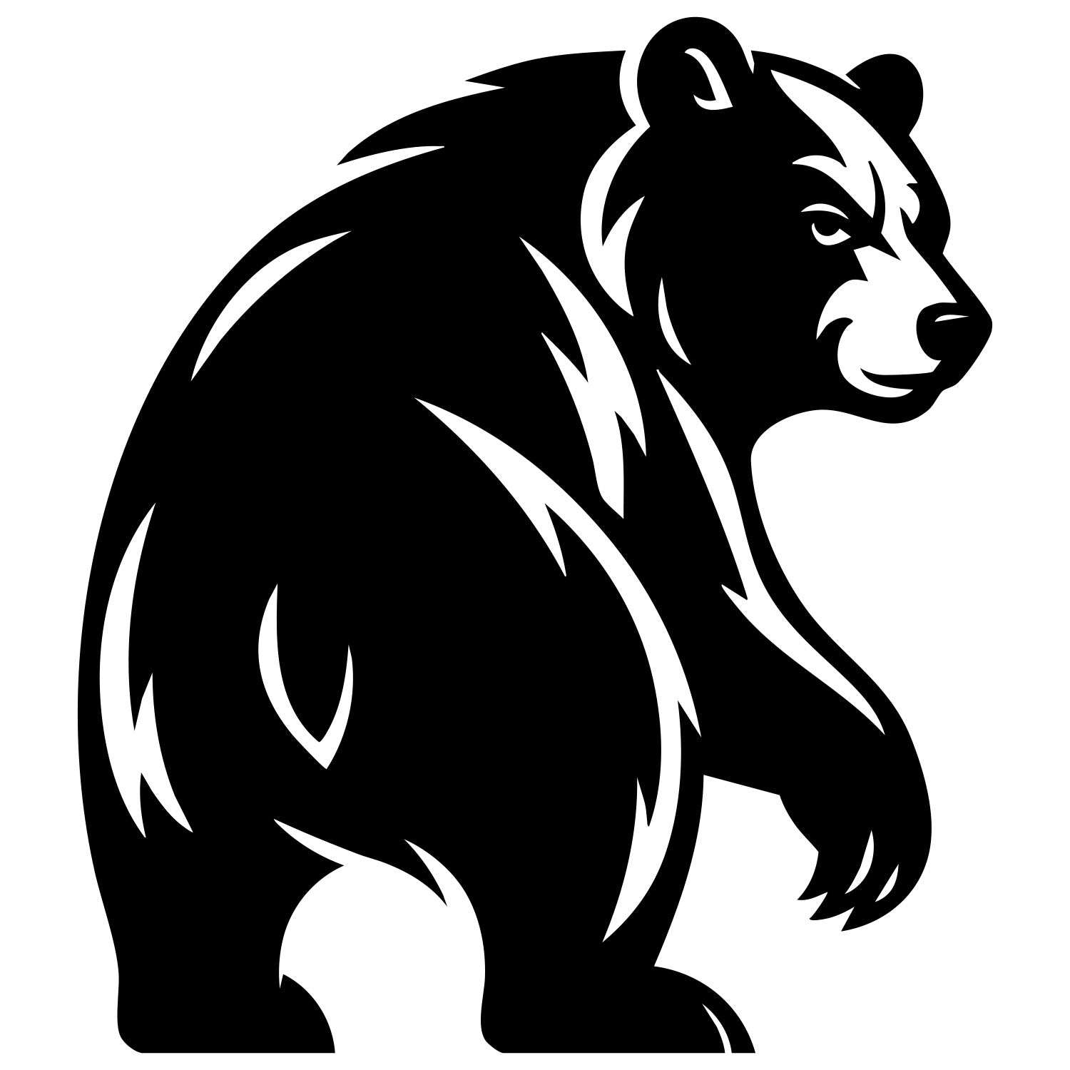 Grizzly Bear DXF File – CNC Cutting Design | AWBEAR281