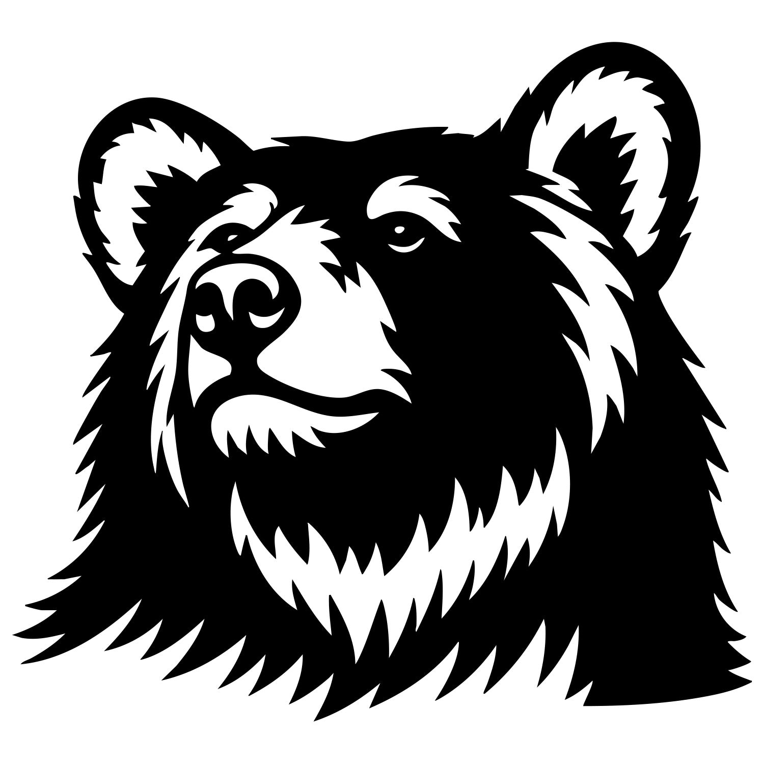Grizzly Bear Head DXF File – CNC Cutting Design | AWBEAR1