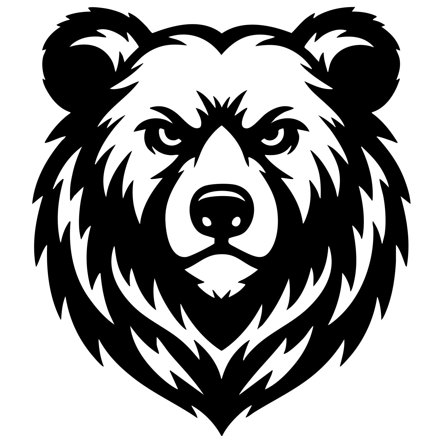 Grizzly Bear Head DXF File – CNC Cutting Design | AWBEAR20