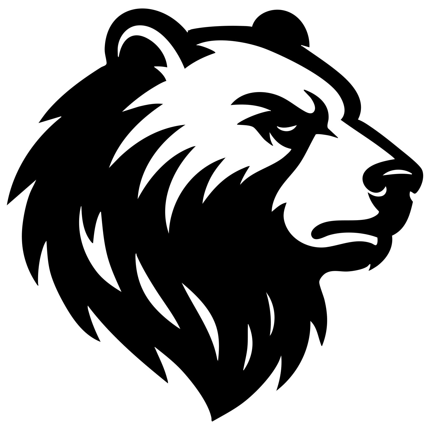Grizzly Bear Head DXF File – CNC Cutting Design | AWBEAR23