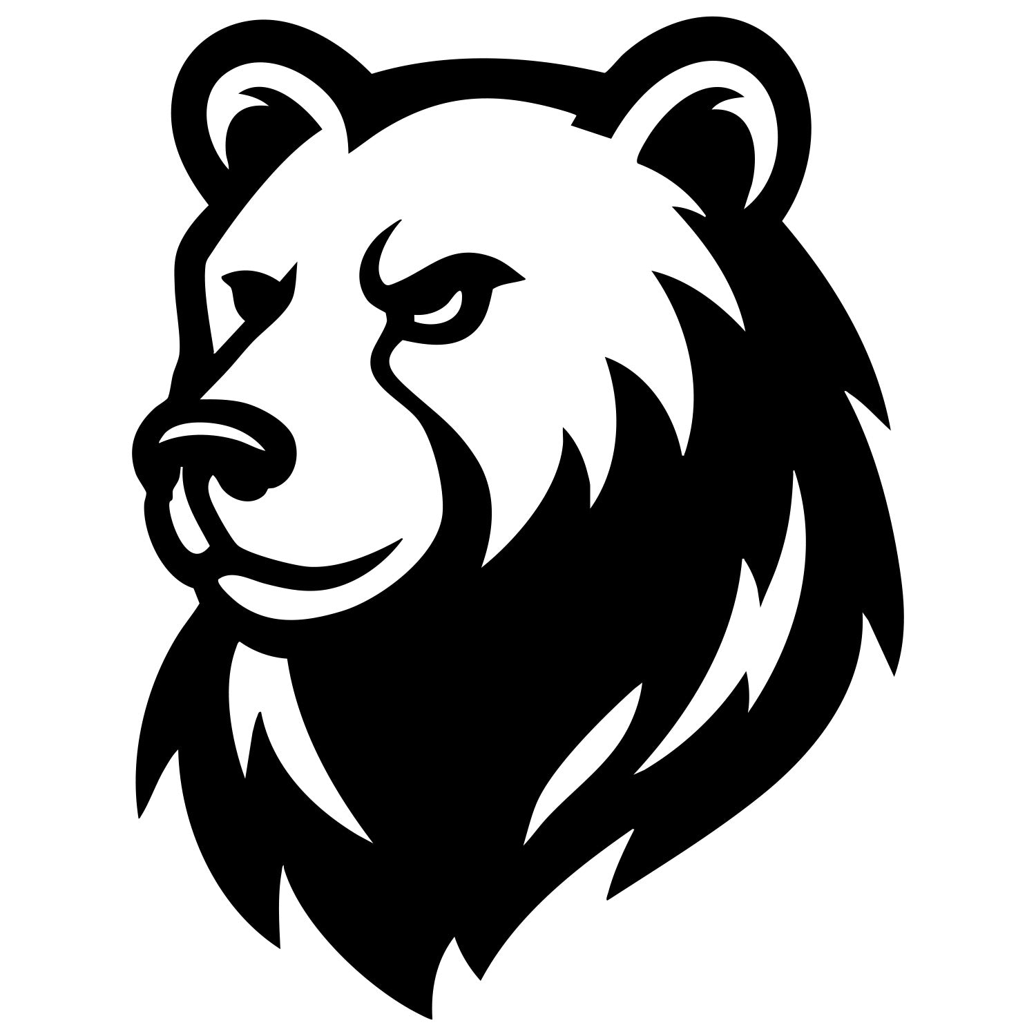 Grizzly Bear Head DXF File – CNC Cutting Design | AWBEAR278