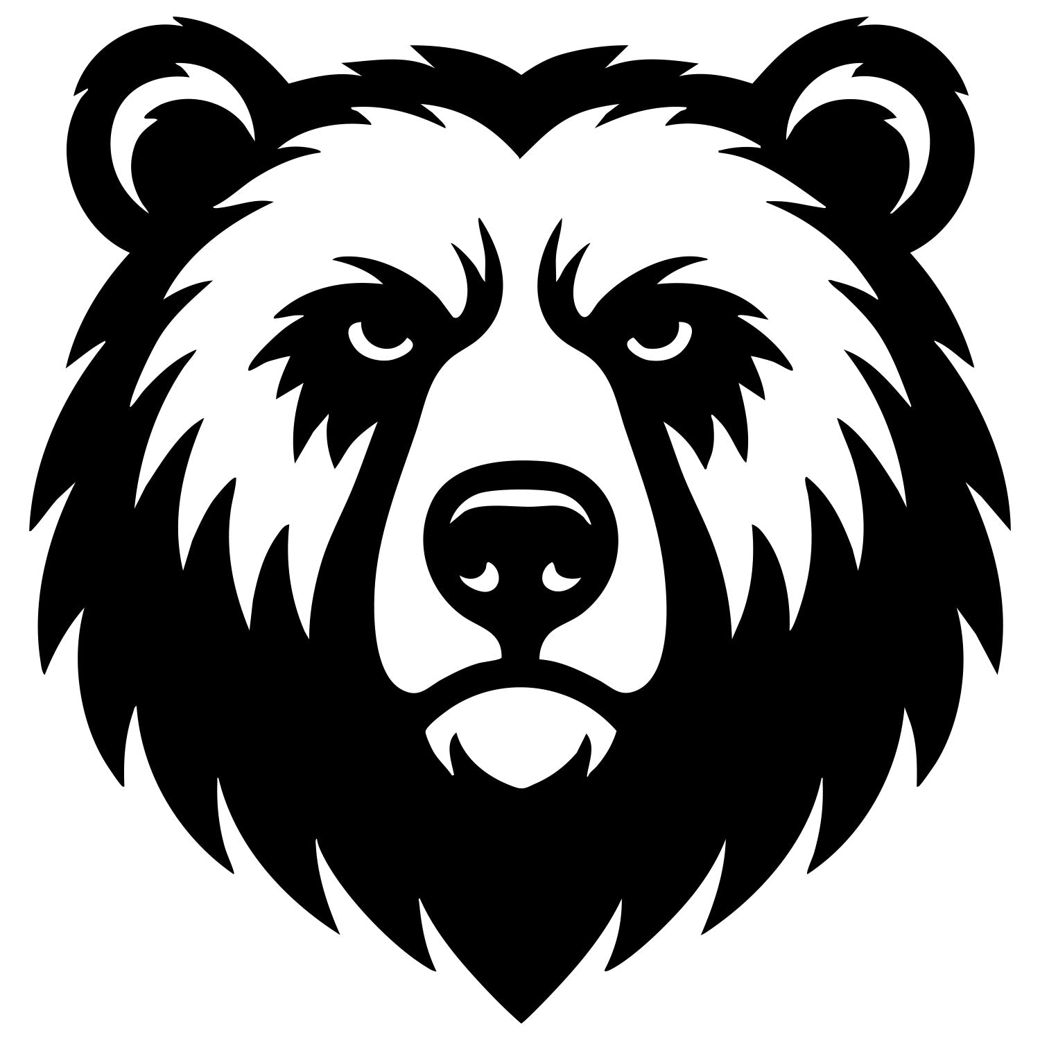 Grizzly Bear Head DXF File – CNC Cutting Design | AWBEAR44