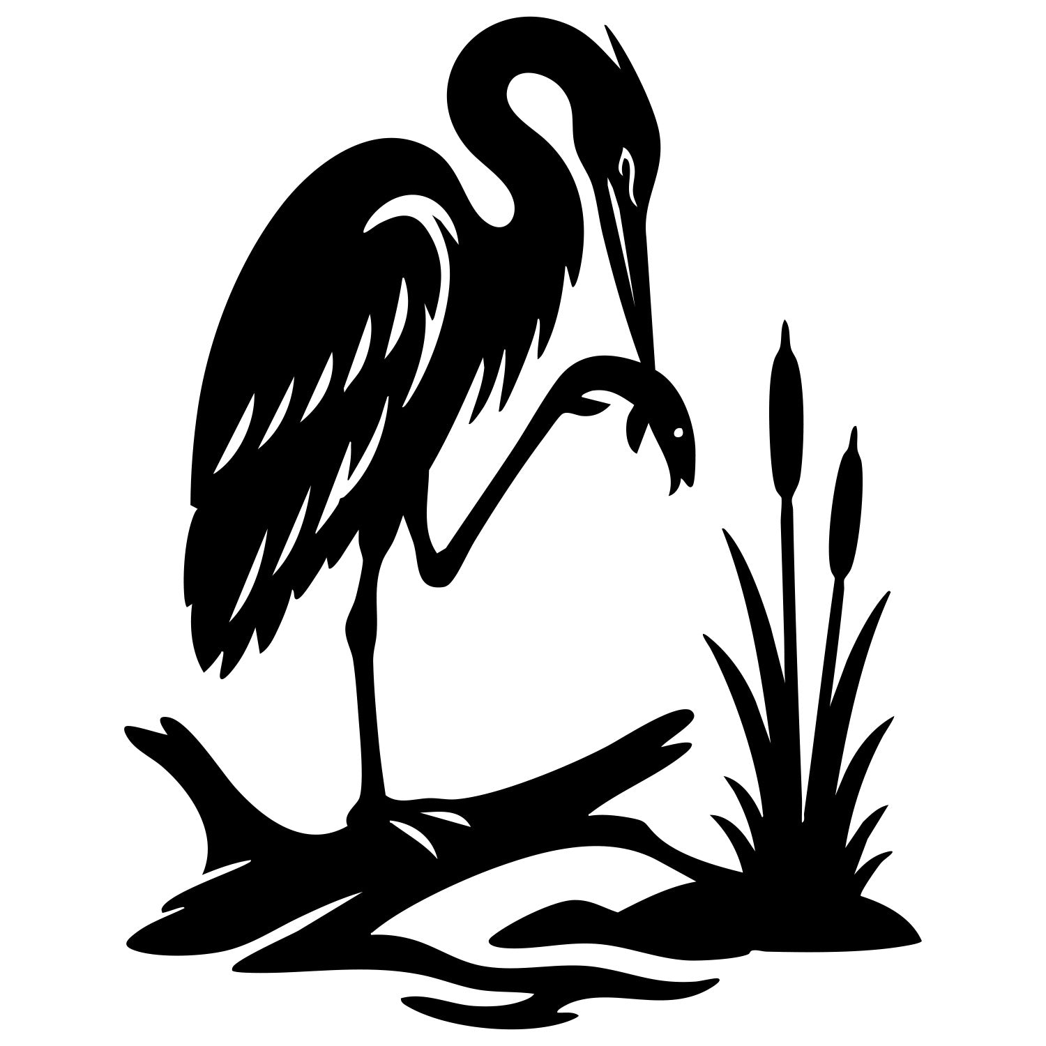 Heron DXF File – CNC Cutting Design | ABHERON14