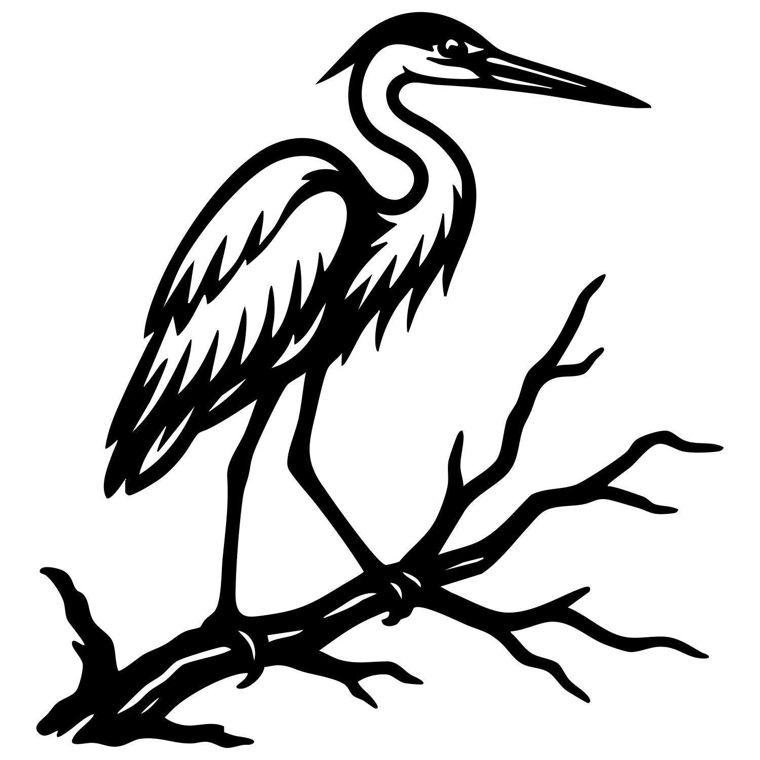 Heron DXF File – CNC Cutting Design | ABHERON50