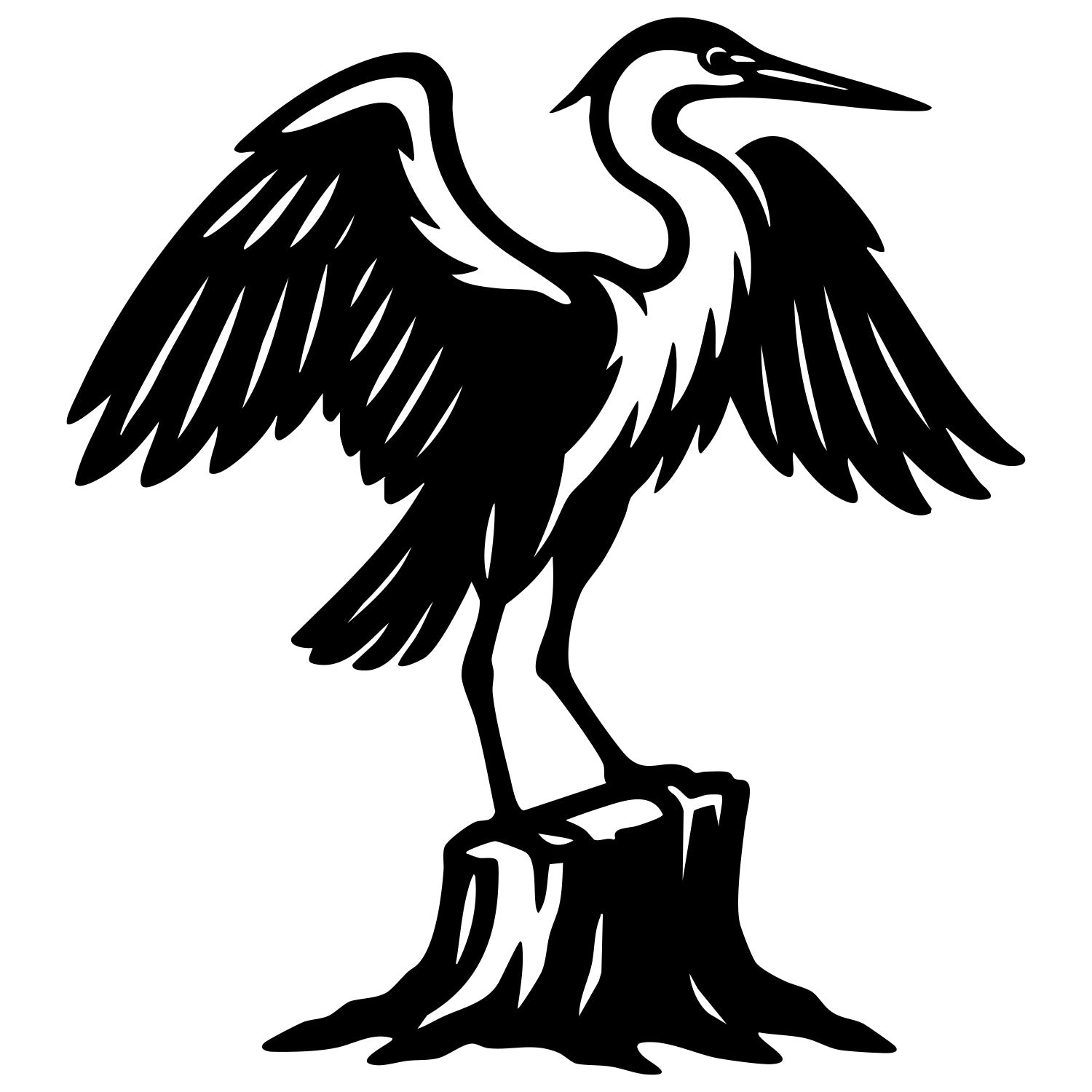 Heron DXF File – CNC Cutting Design | ABHERON51