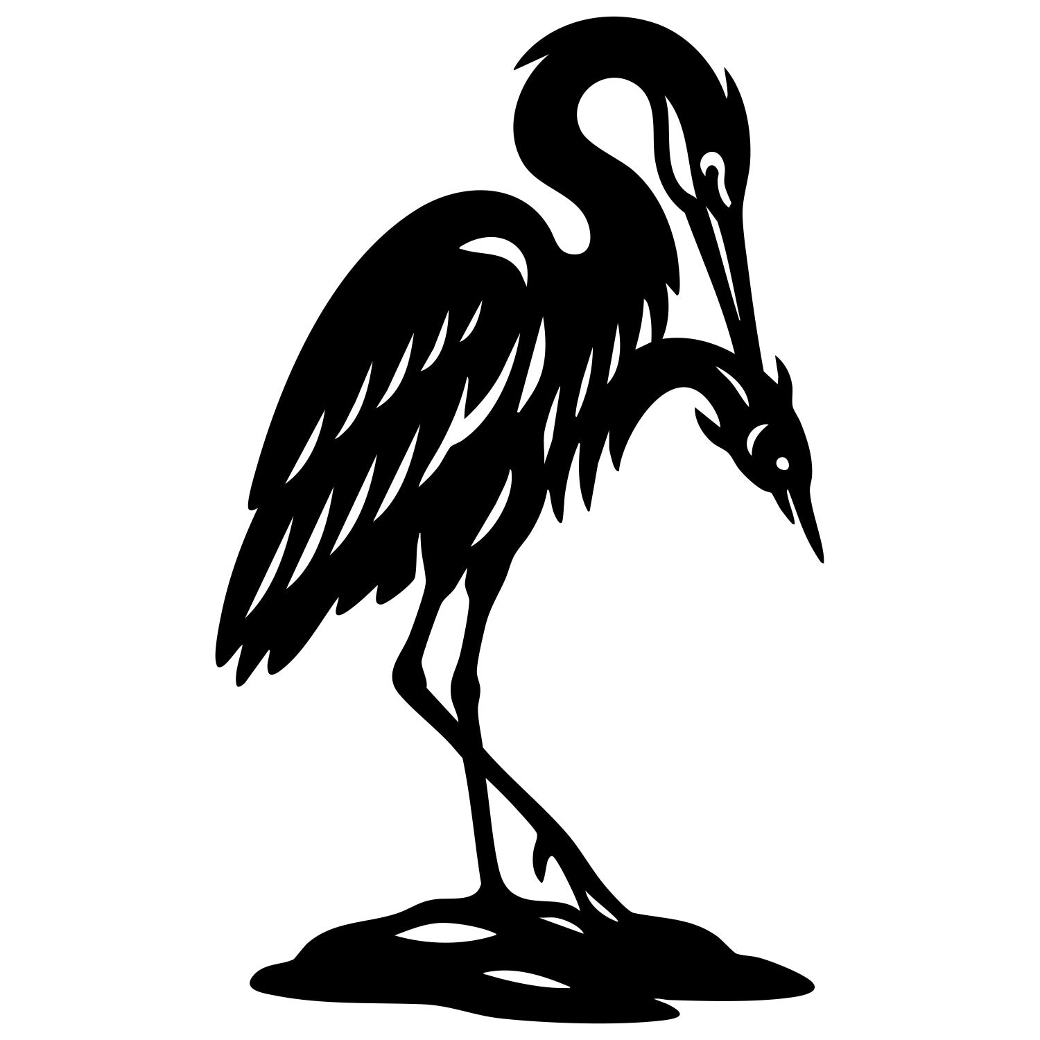 Heron DXF File – CNC Cutting Design | ABHERON53