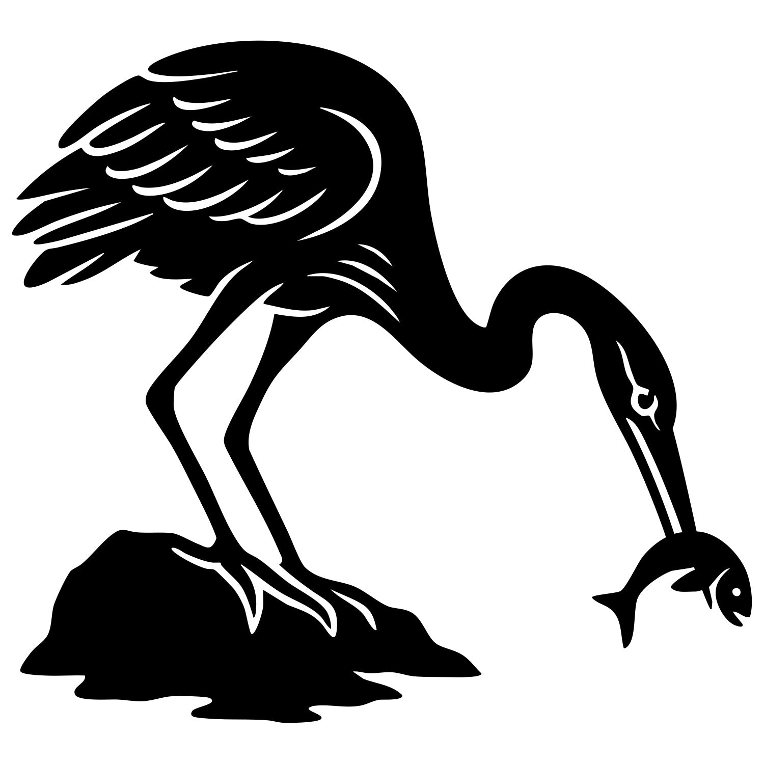 Heron DXF File – CNC Cutting Design | ABHERON64