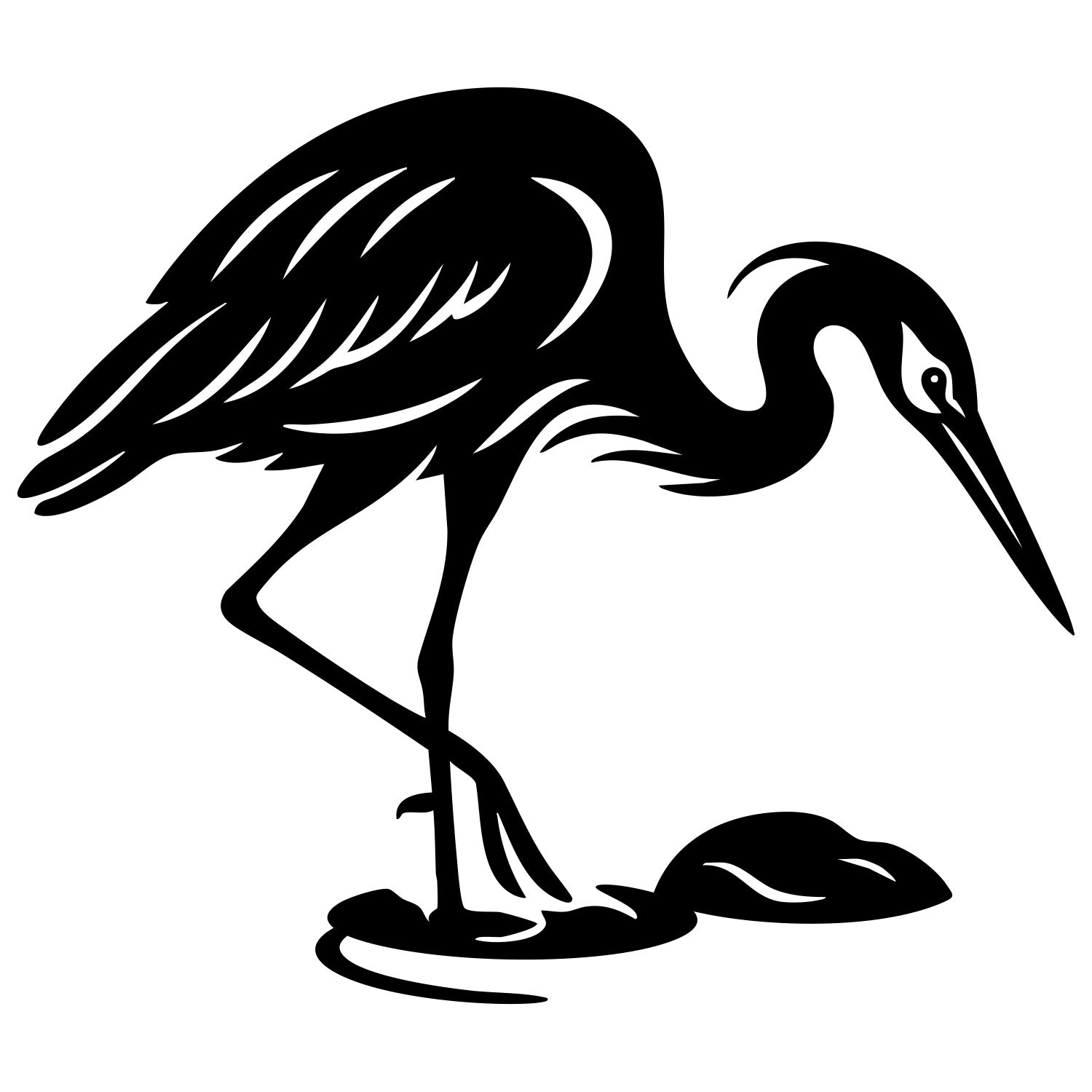 Heron DXF File – CNC Cutting Design | ABHERON69