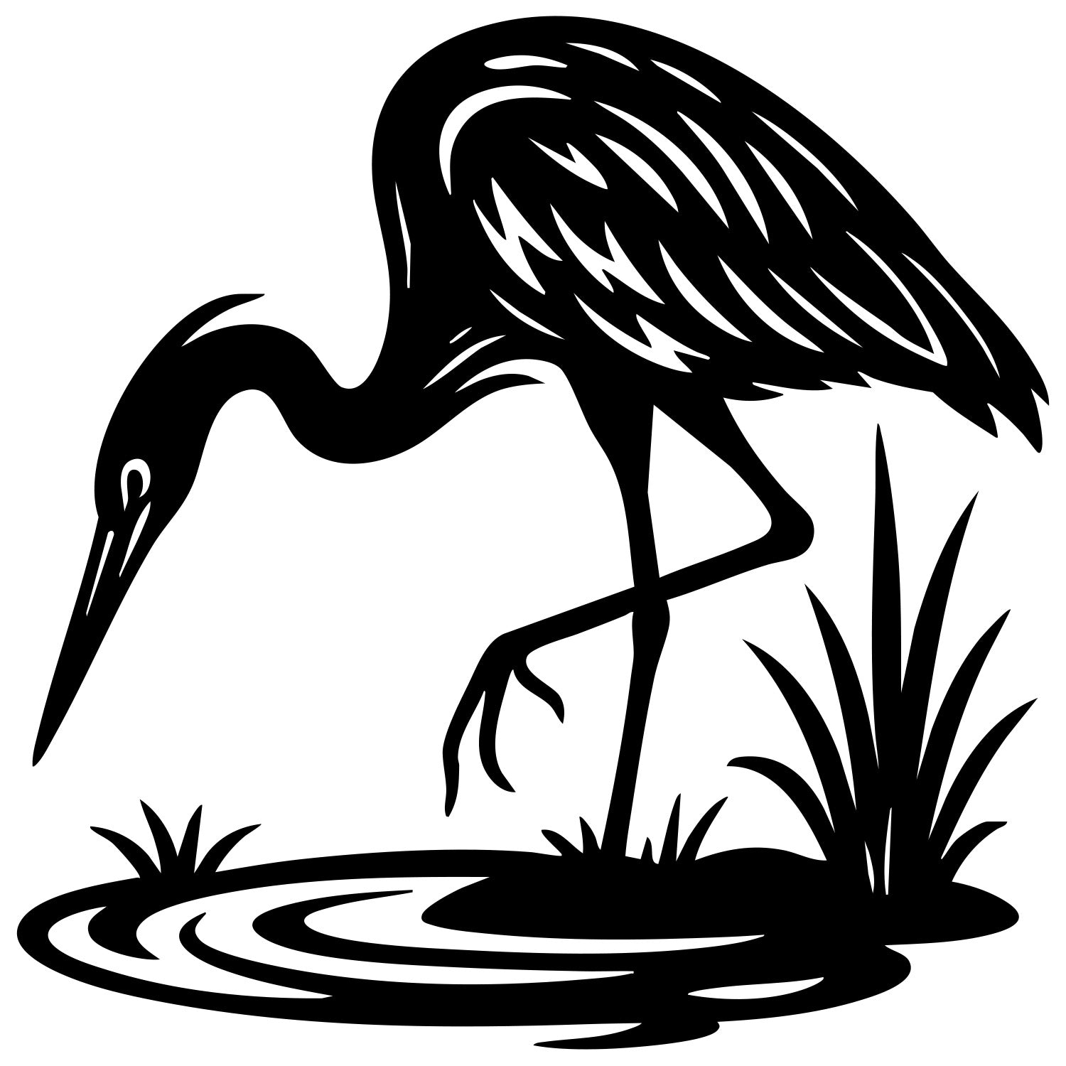 Heron DXF File – CNC Cutting Design | ABHERON76