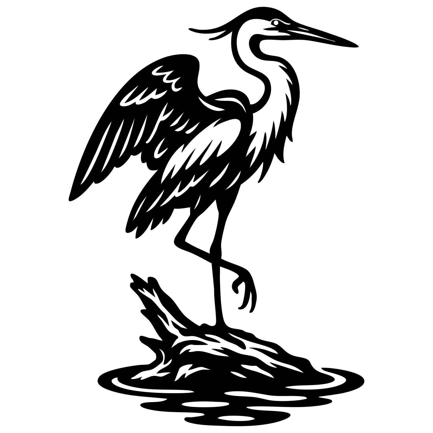 Heron DXF File – CNC Cutting Design | ABHERON81