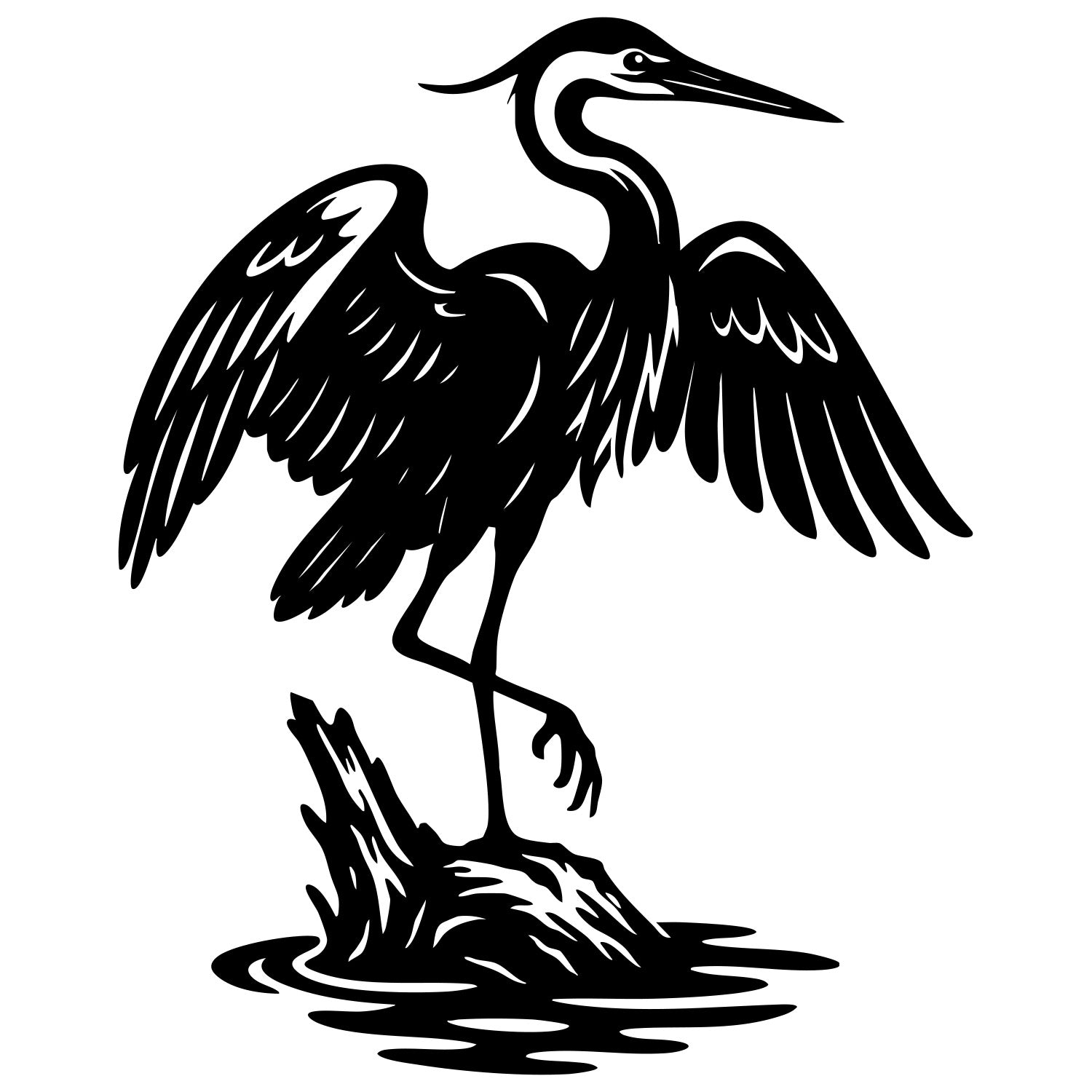 Heron DXF File – CNC Cutting Design | ABHERON82