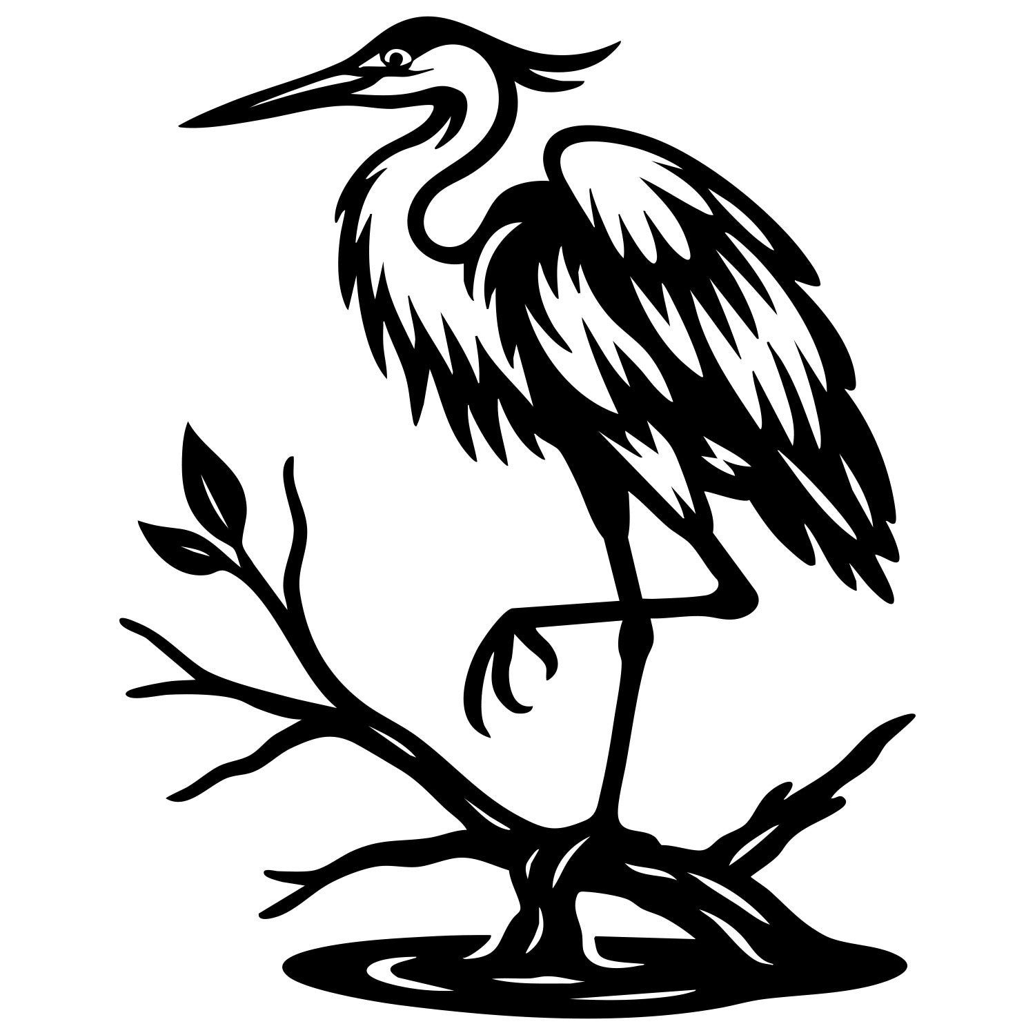 Heron DXF File – CNC Cutting Design | ABHERON87