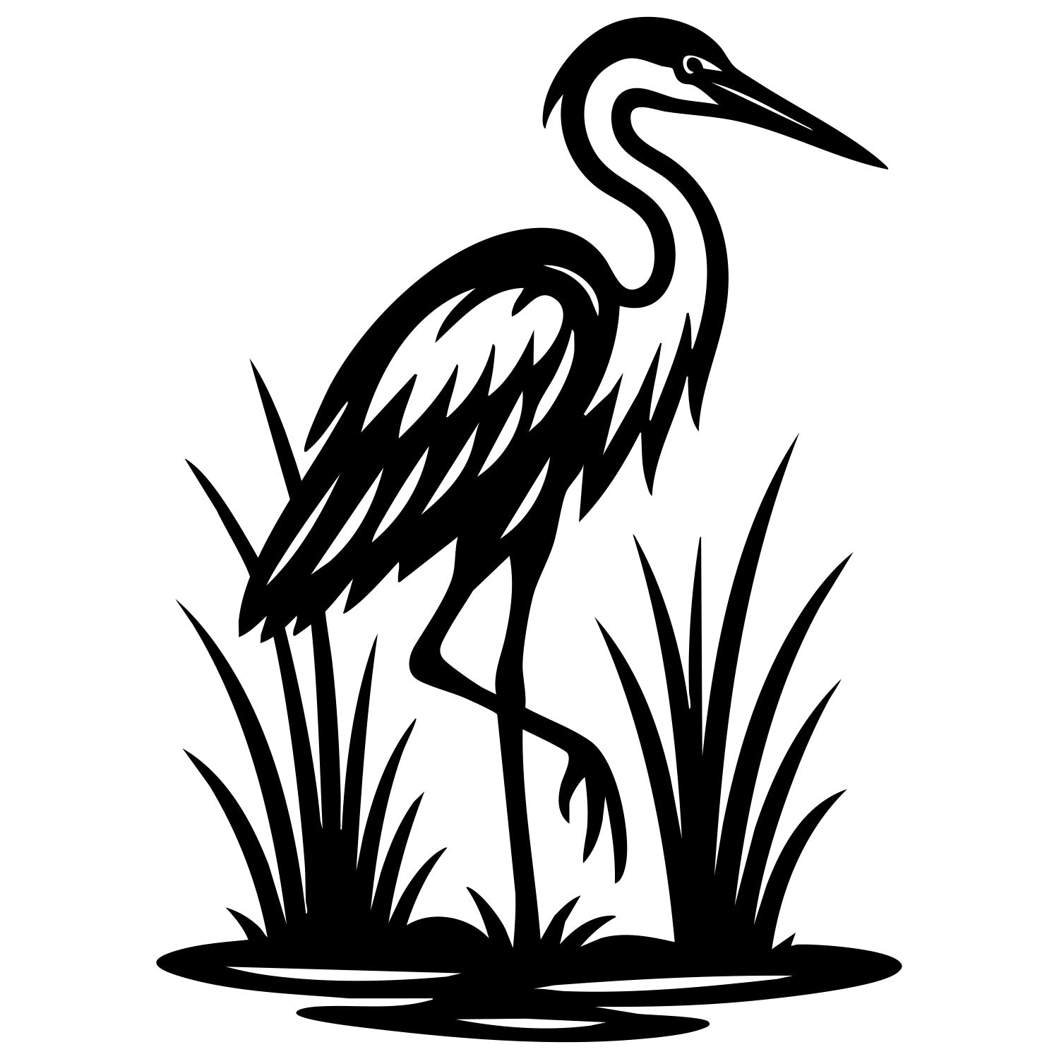 Heron DXF File – CNC Cutting Design | ABHERON90