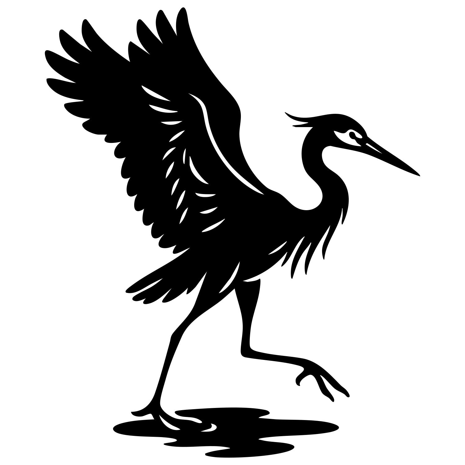 Heron DXF File – CNC Cutting Design | ABHERON98