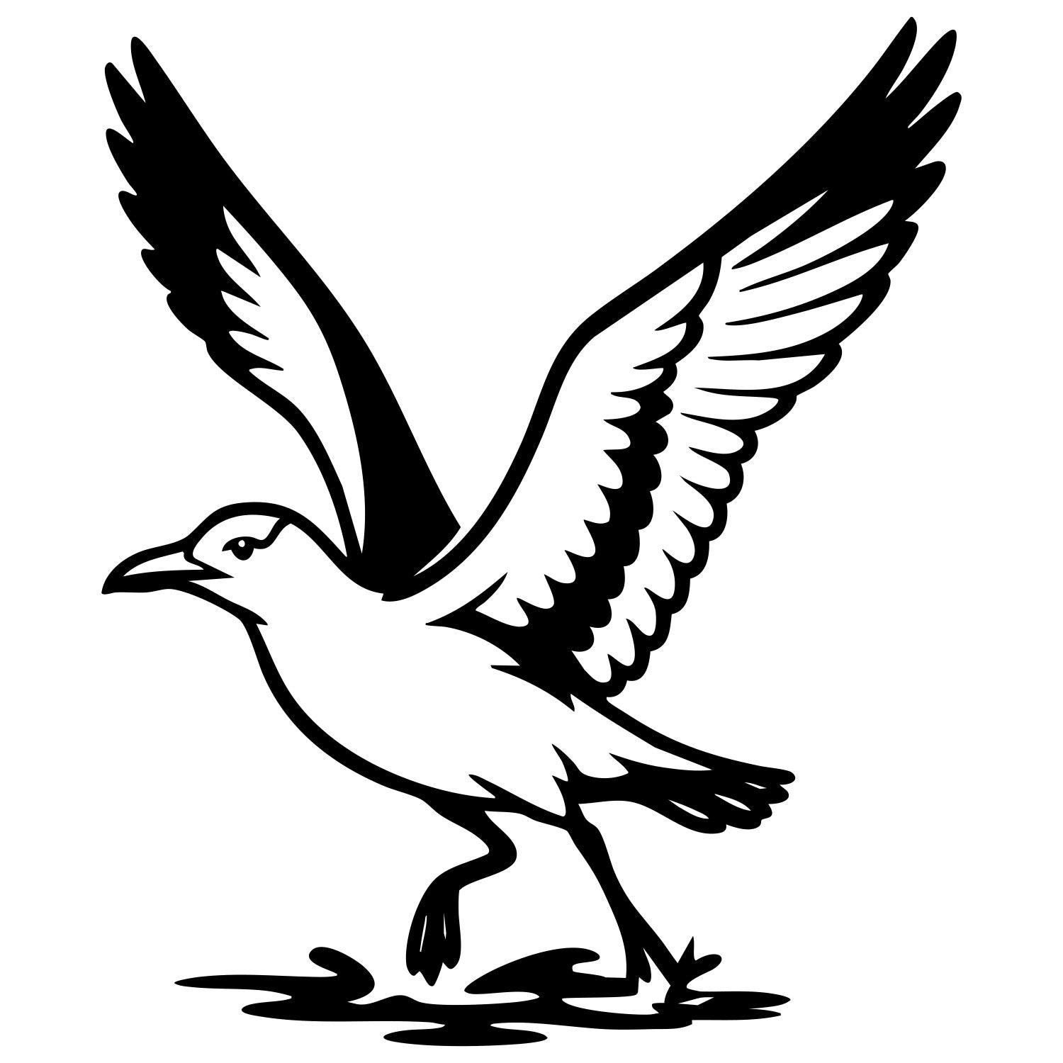 Herring Gull DXF File – CNC Cutting Design | ABSEAGULL107