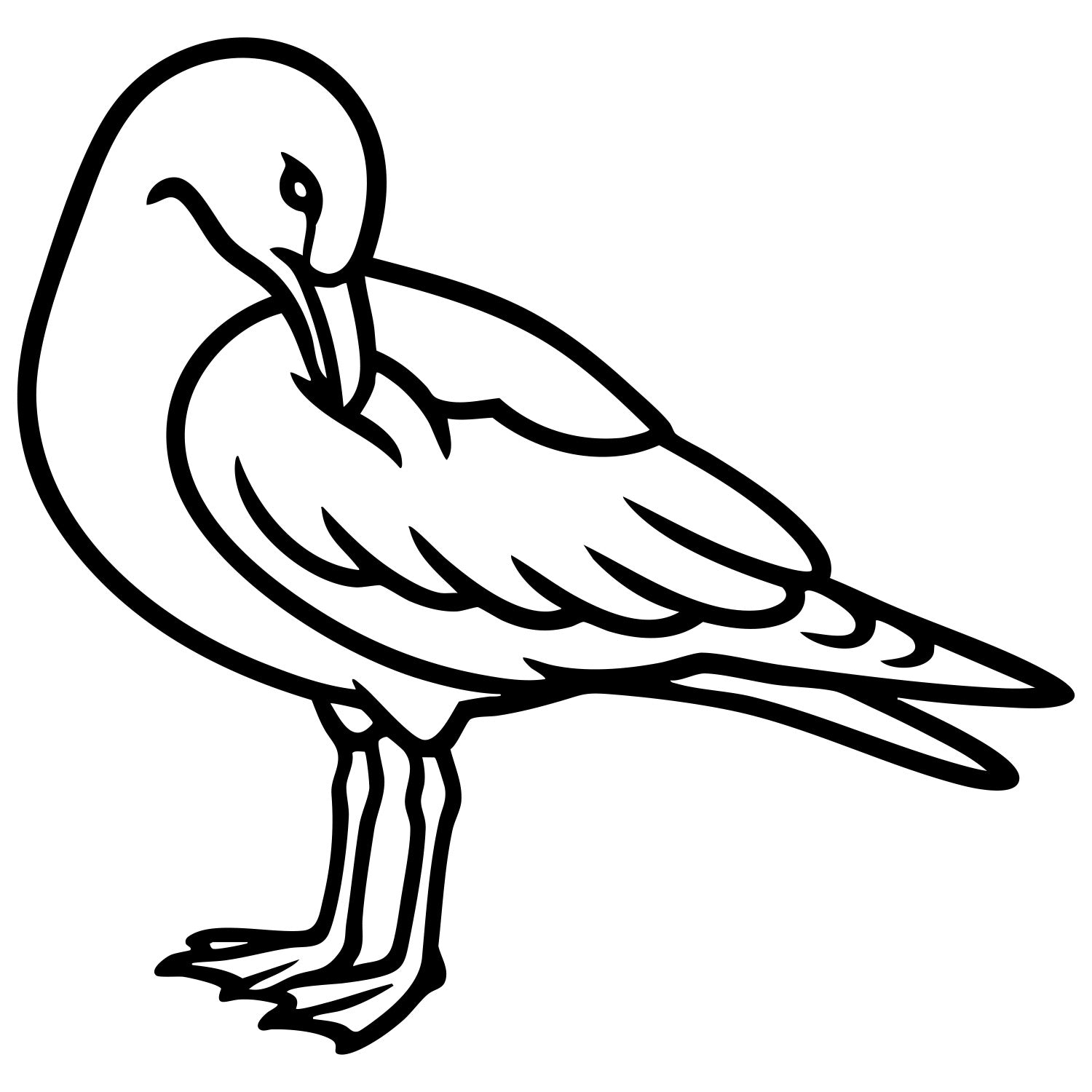 Herring Gull DXF File – CNC Cutting Design | ABSEAGULL11