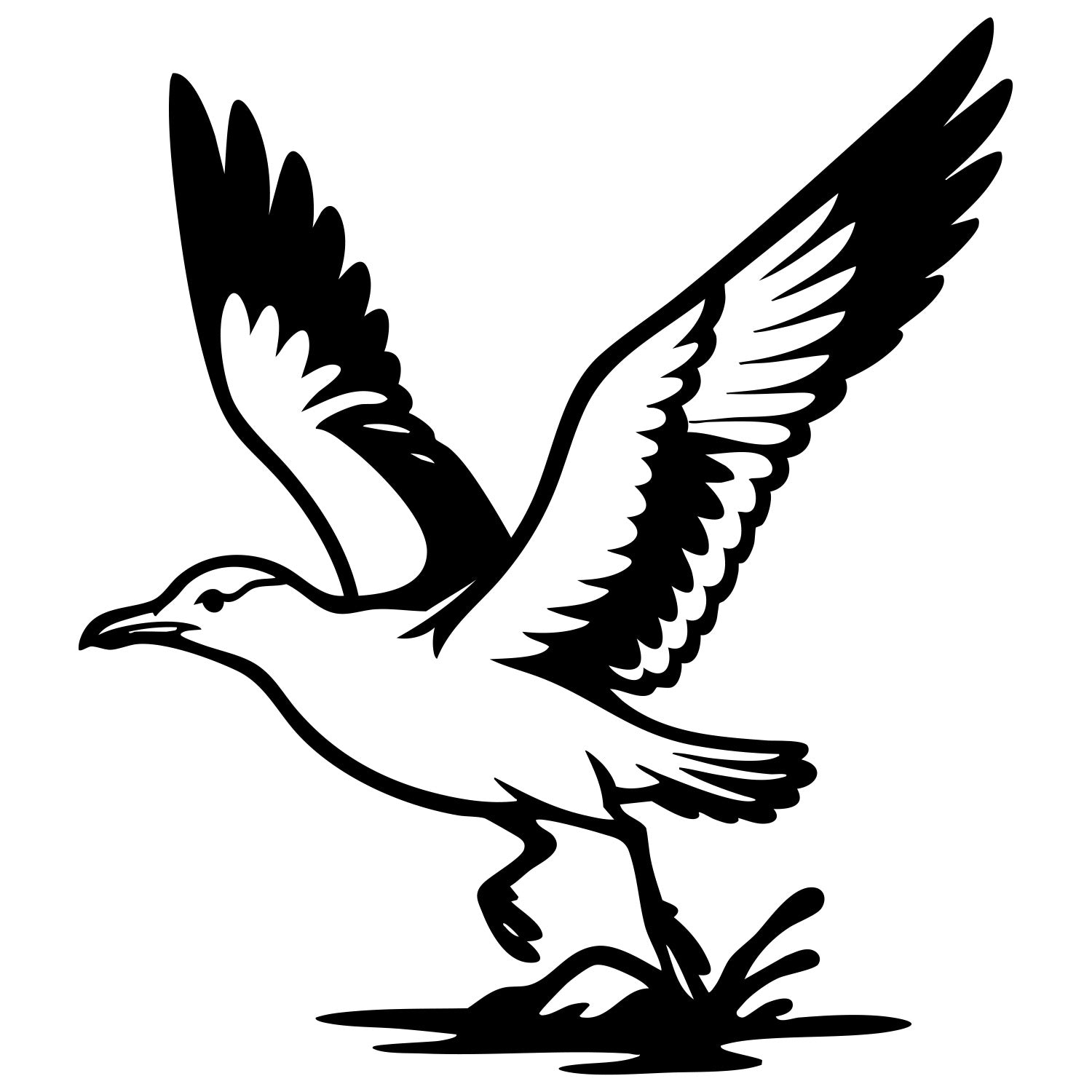 Herring Gull DXF File – CNC Cutting Design | ABSEAGULL123