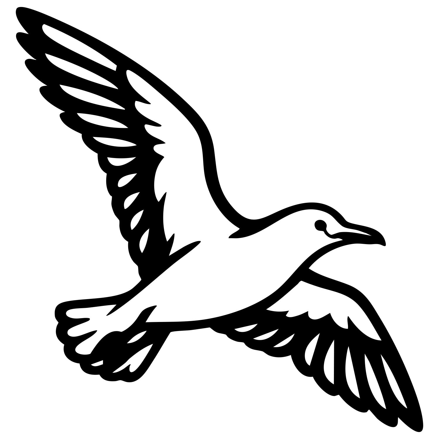 Herring Gull DXF File – CNC Cutting Design | ABSEAGULL17