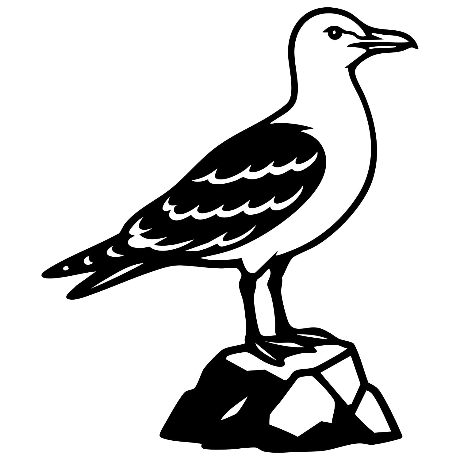 Herring Gull DXF File – CNC Cutting Design | ABSEAGULL25
