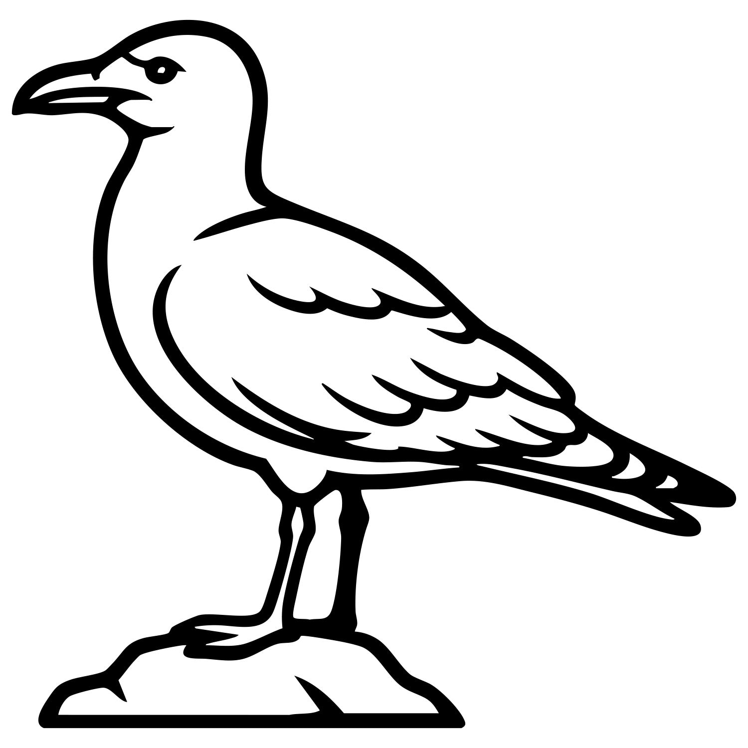 Herring Gull DXF File – CNC Cutting Design | ABSEAGULL7
