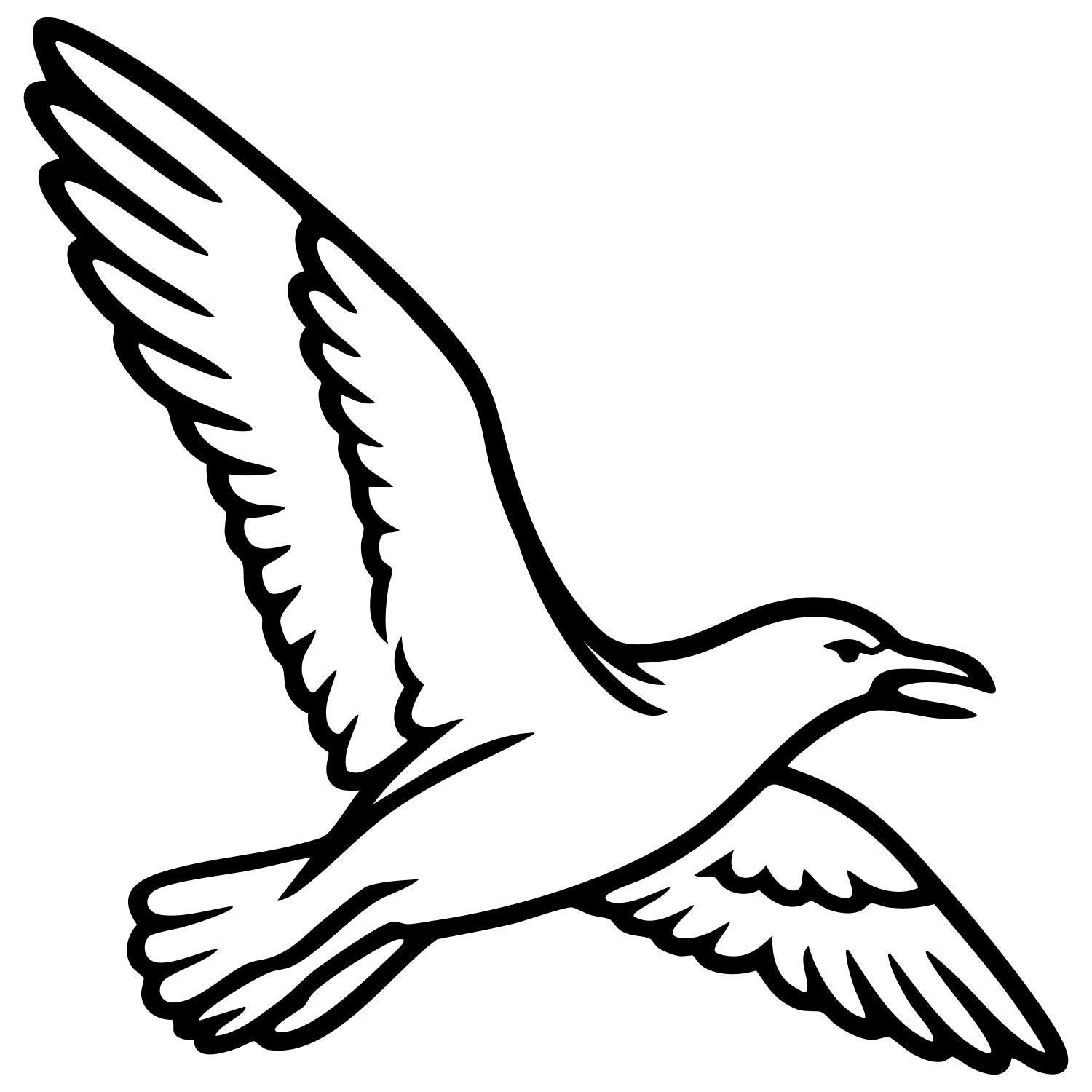 Herring Gull DXF File – CNC Cutting Design | ABSEAGULL9