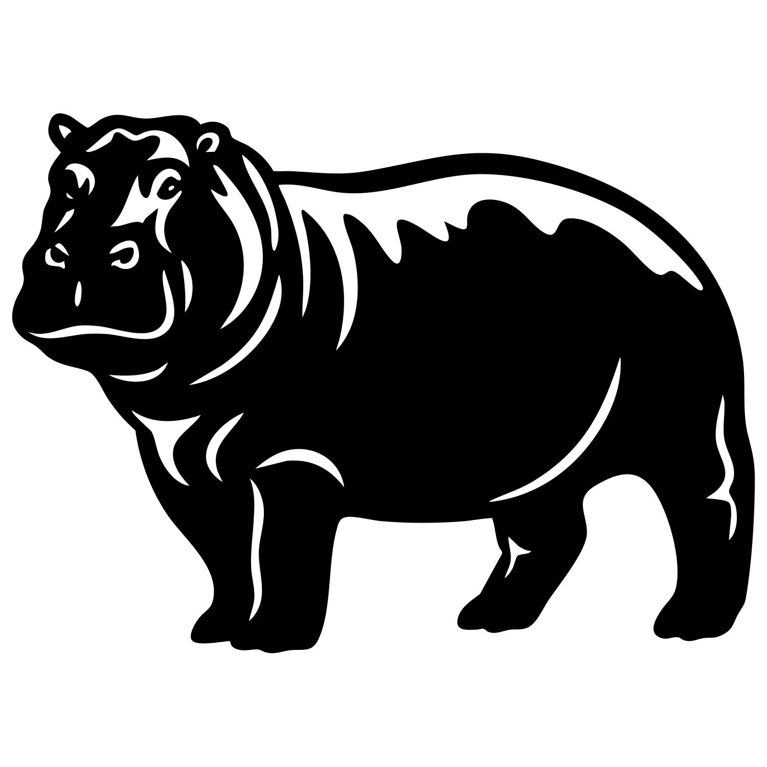 Hippopotamus Silhouette DXF File – CNC Cutting Design | AWHIPPOPOTAMUS1