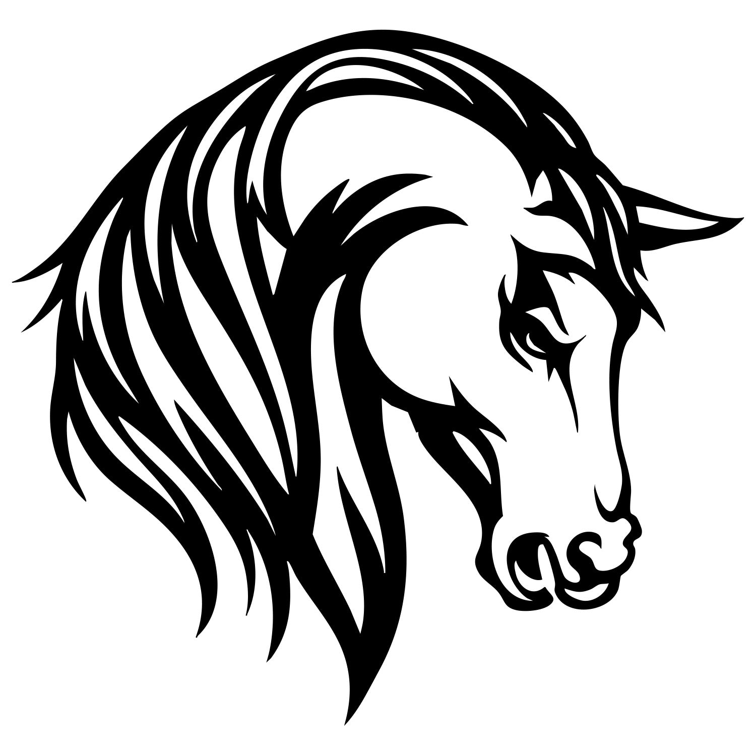 Horse Head DXF File – CNC Cutting Design | AFHORSE104