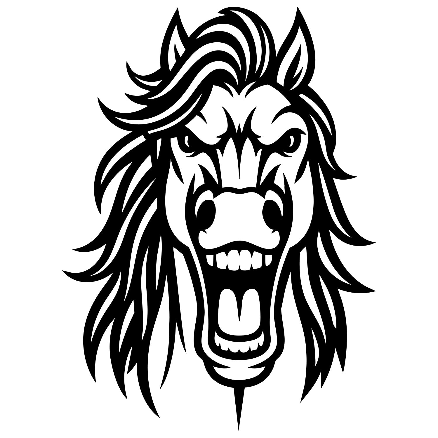Horse Head DXF File – CNC Cutting Design | AFHORSE107