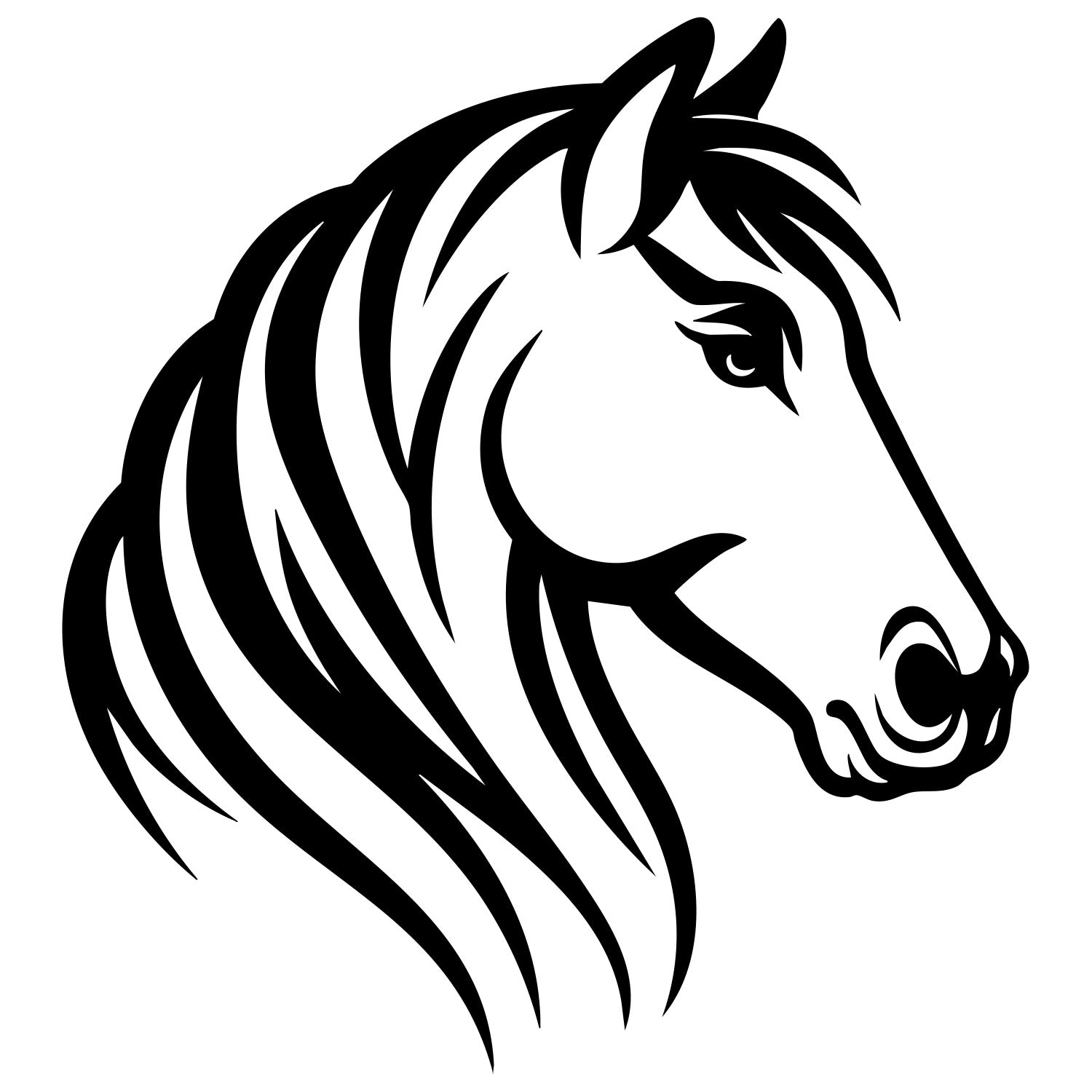 Horse Head DXF File – CNC Cutting Design | AFHORSE110