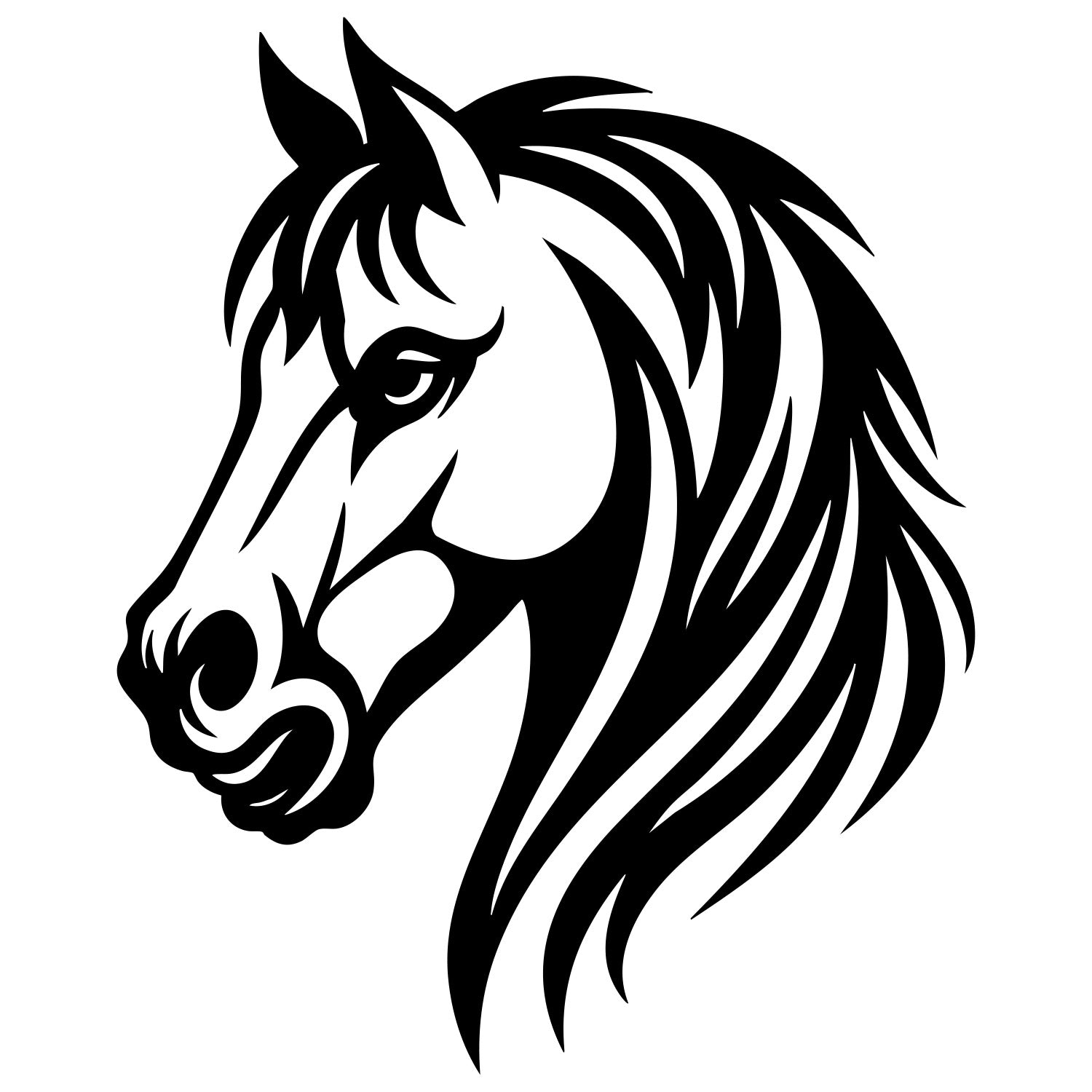 Horse Head DXF File – CNC Cutting Design | AFHORSE111