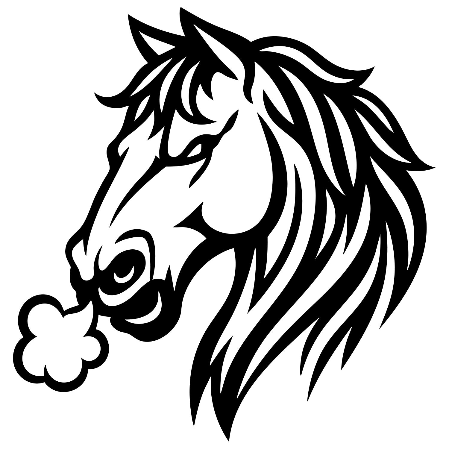 Horse Head DXF File – CNC Cutting Design | AFHORSE113