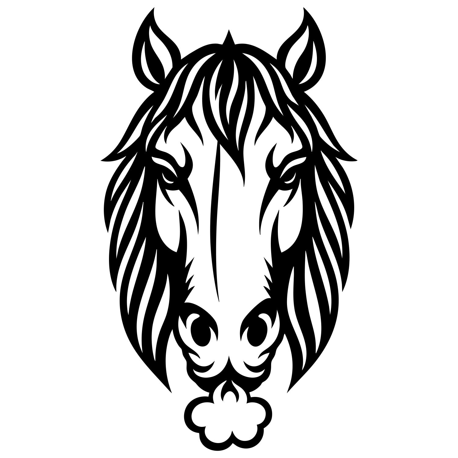 Horse Head DXF File – CNC Cutting Design | AFHORSE114