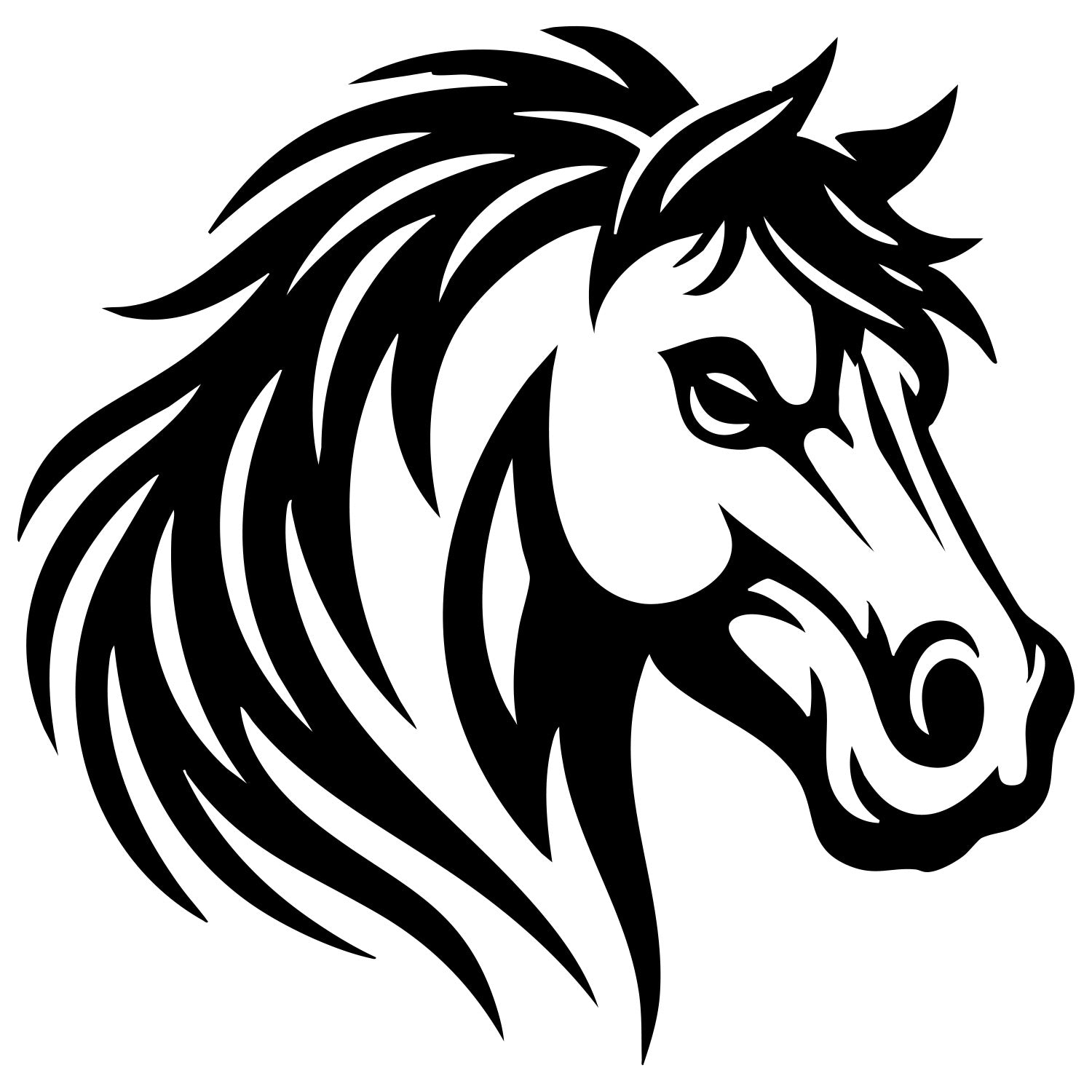 Horse Head DXF File – CNC Cutting Design | AFHORSE115