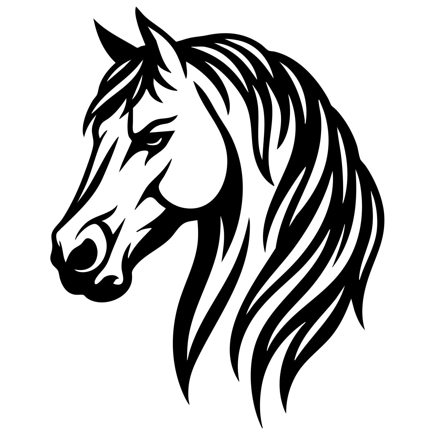 Horse Head DXF File – CNC Cutting Design | AFHORSE116