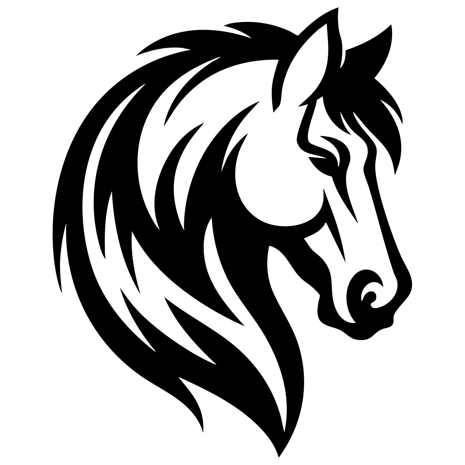Horse Head DXF File – CNC Cutting Design | AFHORSE117