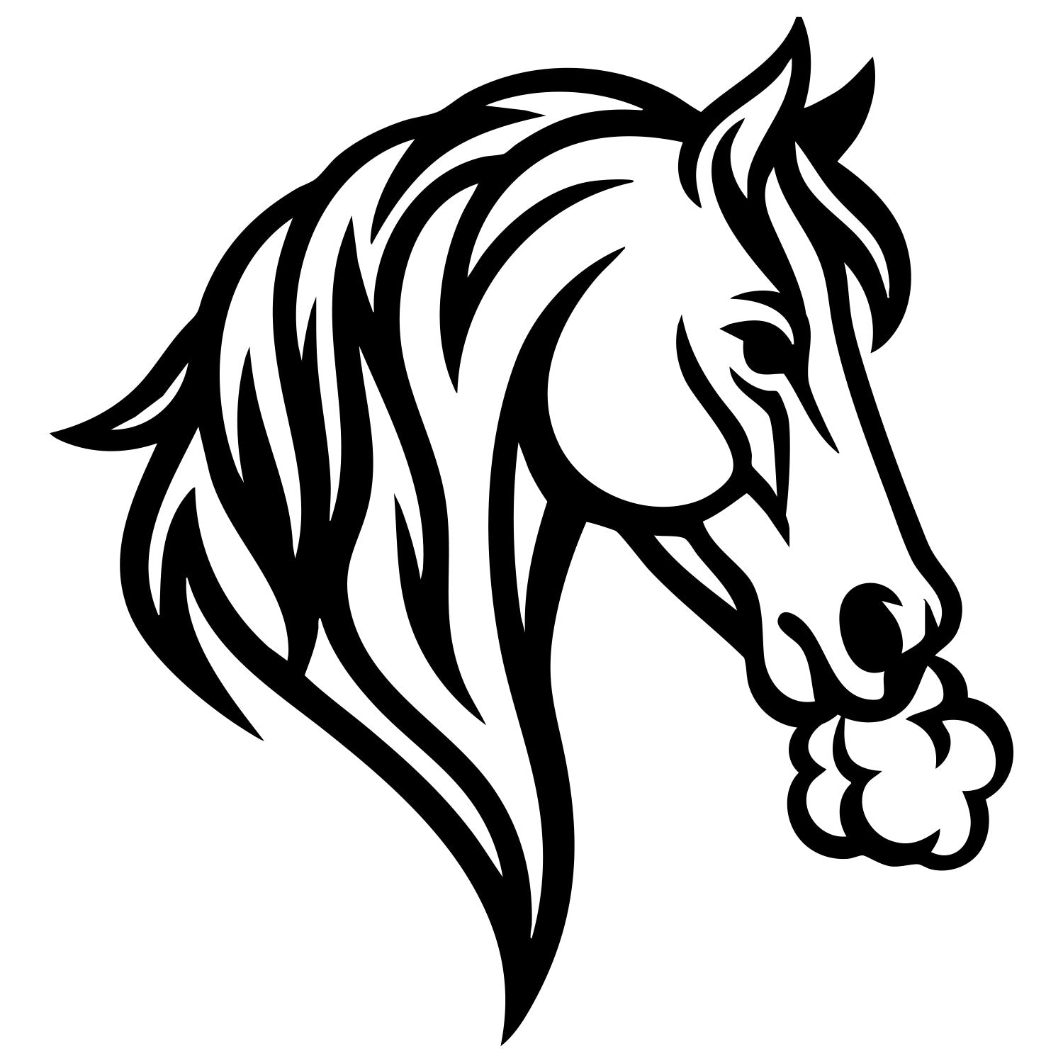 Horse Head DXF File – CNC Cutting Design | AFHORSE121