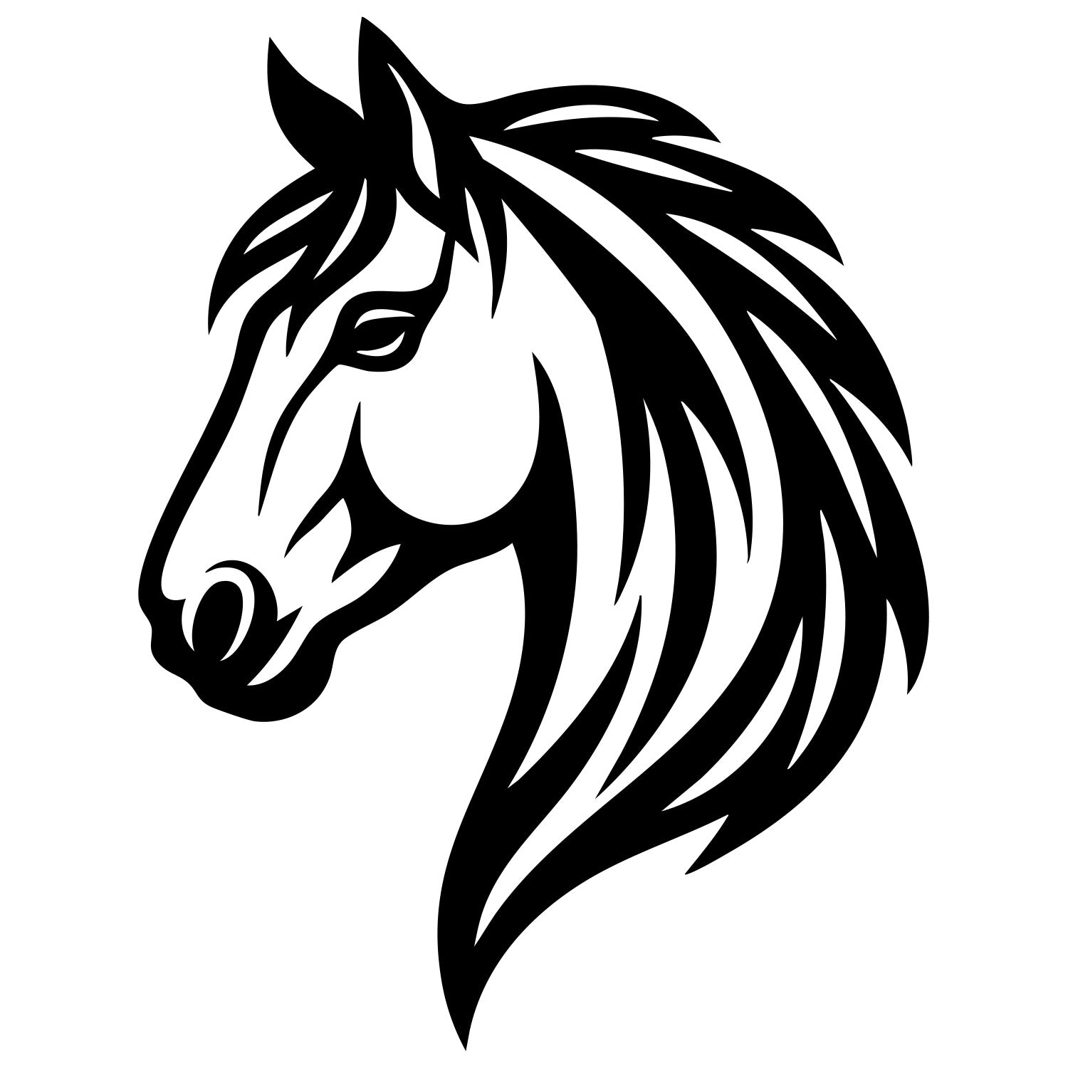 Horse Head DXF File – CNC Cutting Design | AFHORSE122