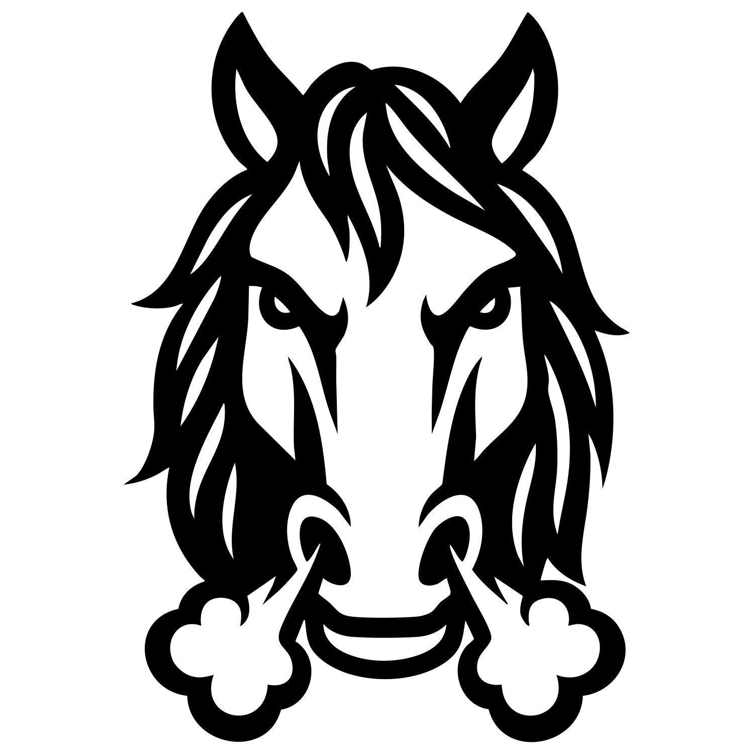 Horse Head DXF File – CNC Cutting Design | AFHORSE125