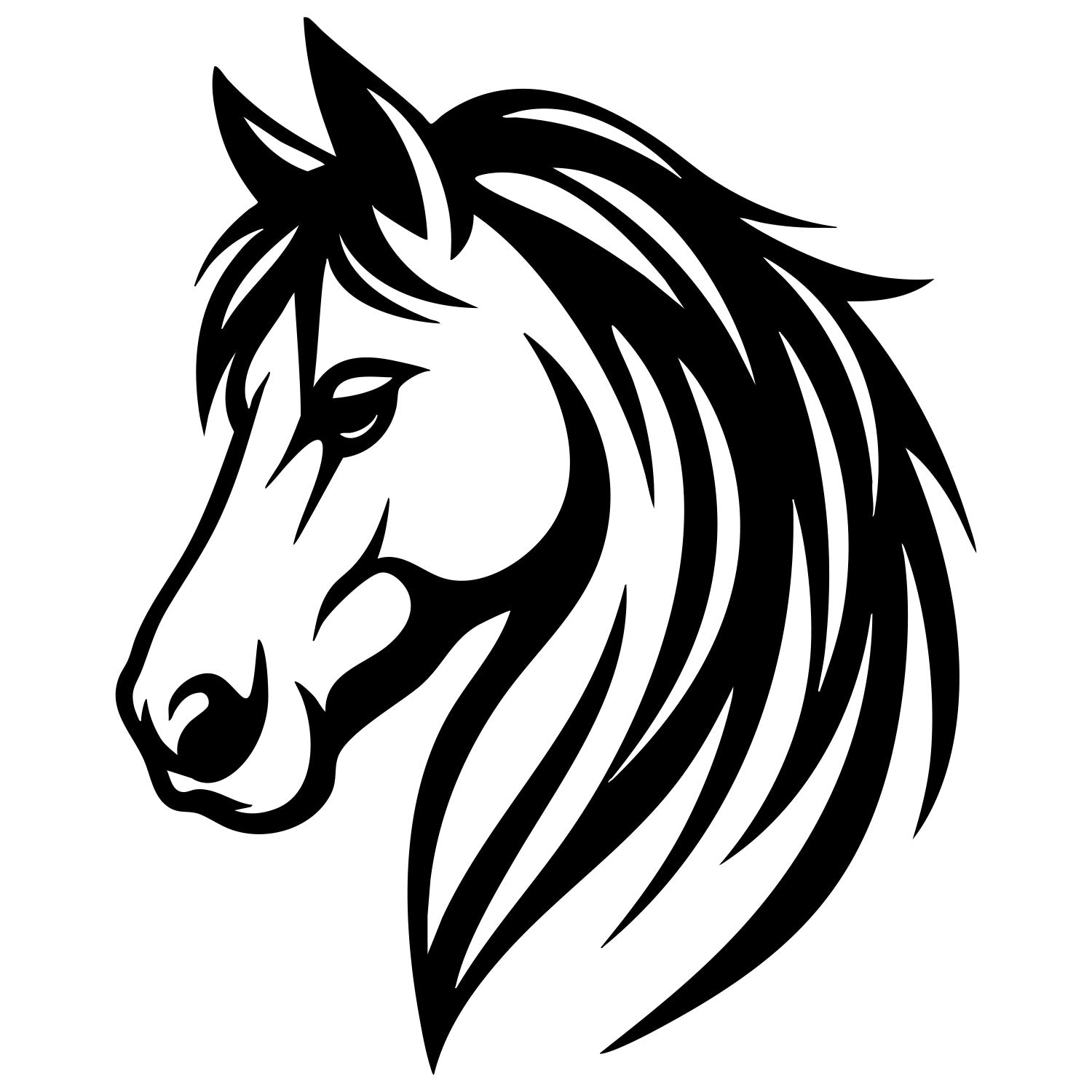 Horse Head DXF File – CNC Cutting Design | AFHORSE126
