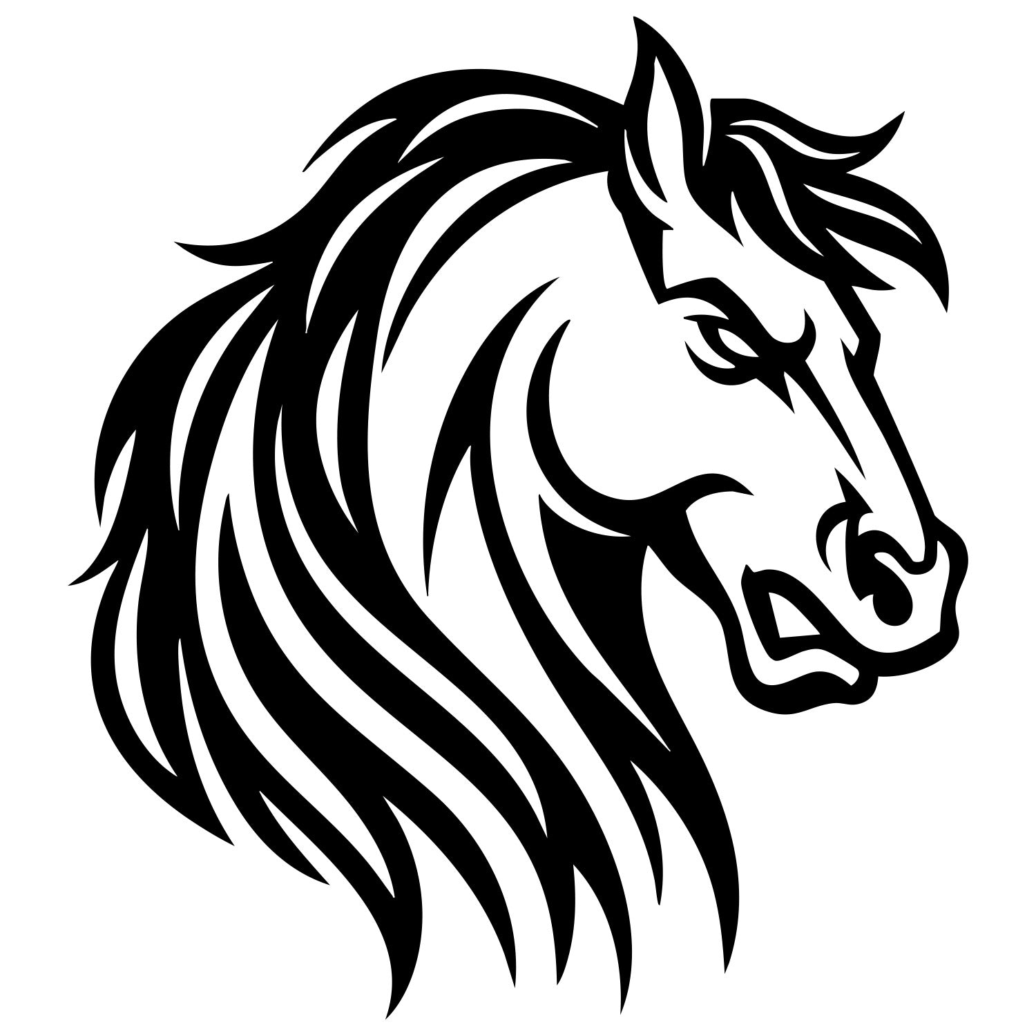Horse Head DXF File – CNC Cutting Design | AFHORSE127