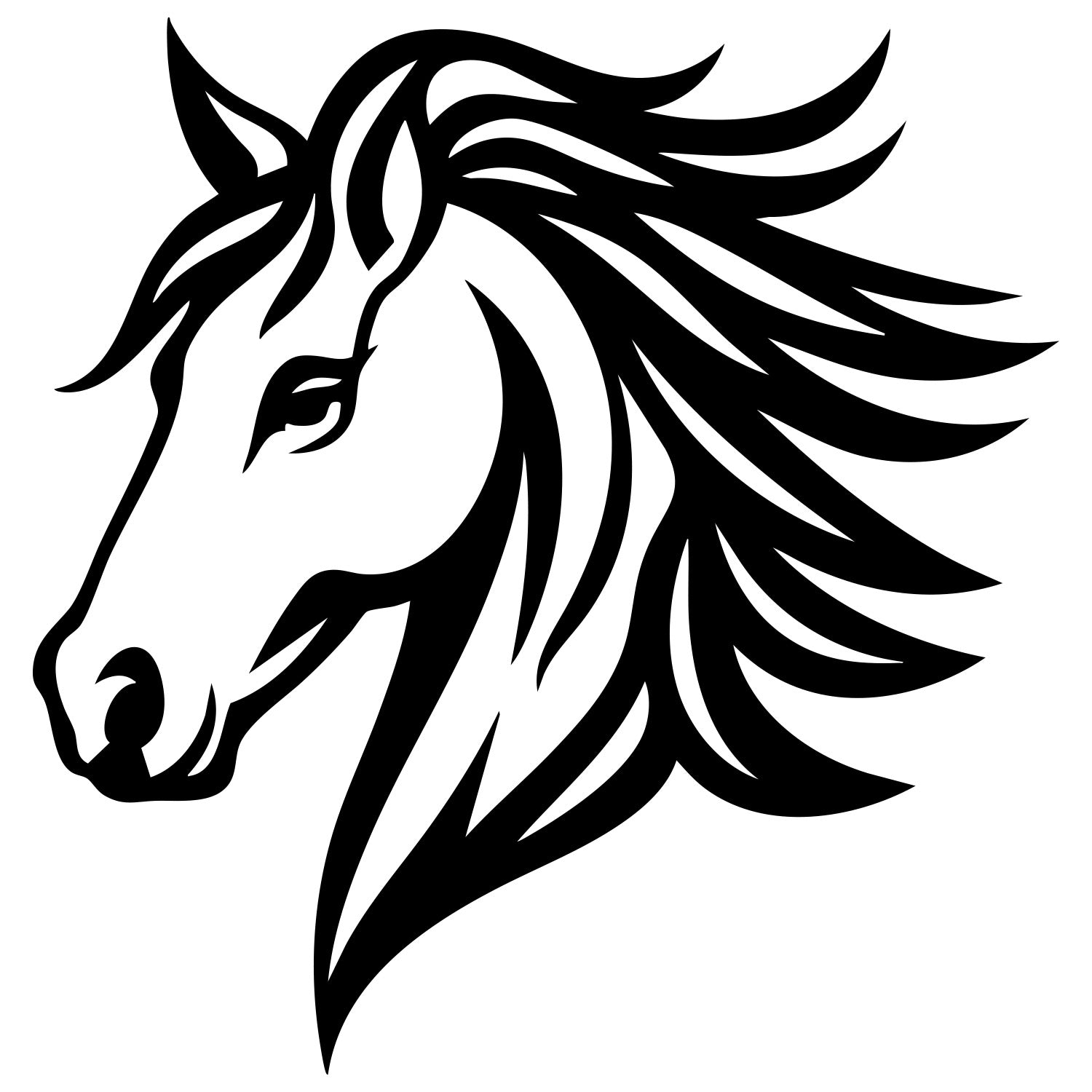 Horse Head DXF File – CNC Cutting Design | AFHORSE128